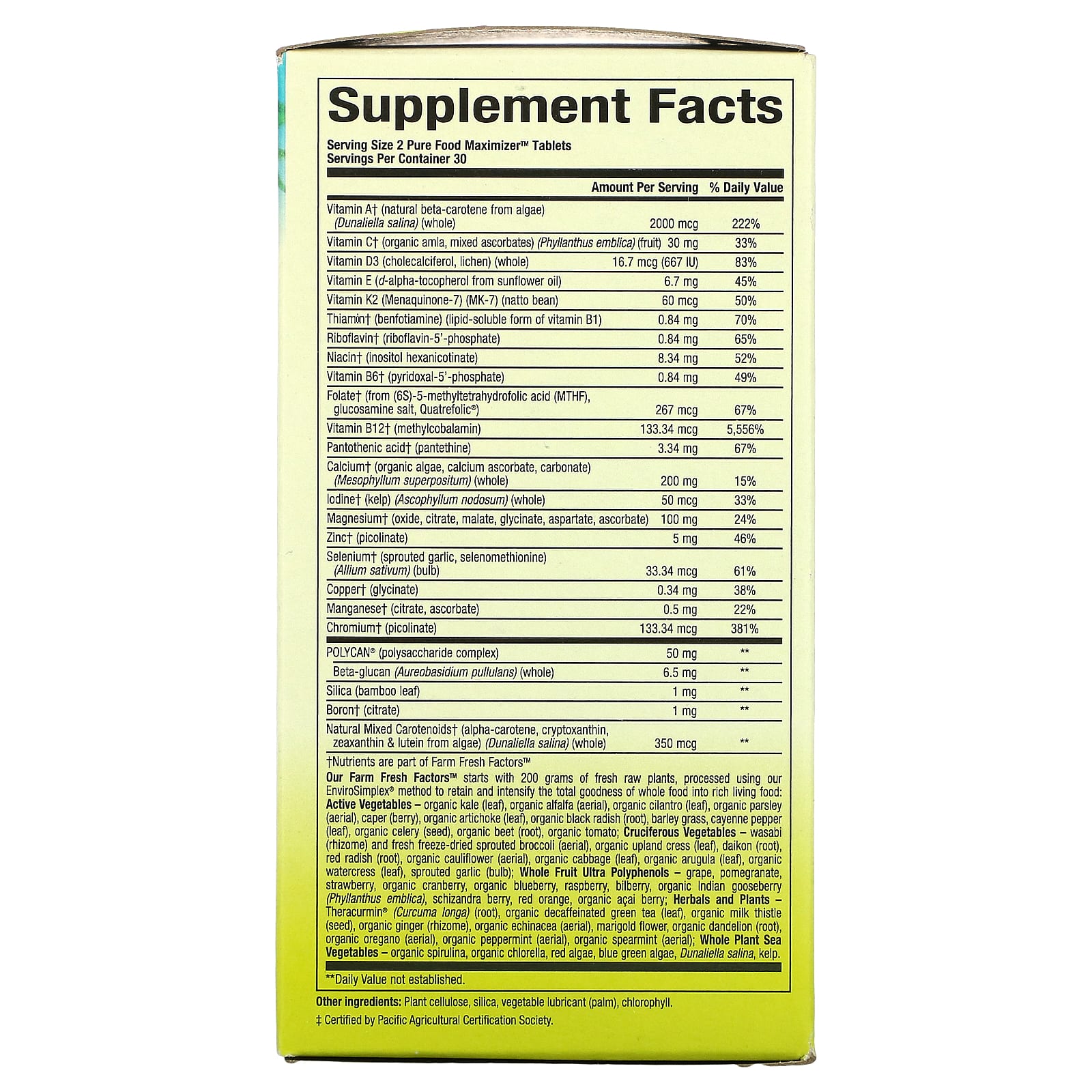 Natural Factors, Whole Earth & Sea, Bone Structure Multivitamin & Mineral, Calcium & Magnesium, 60 Tablets - Image 2