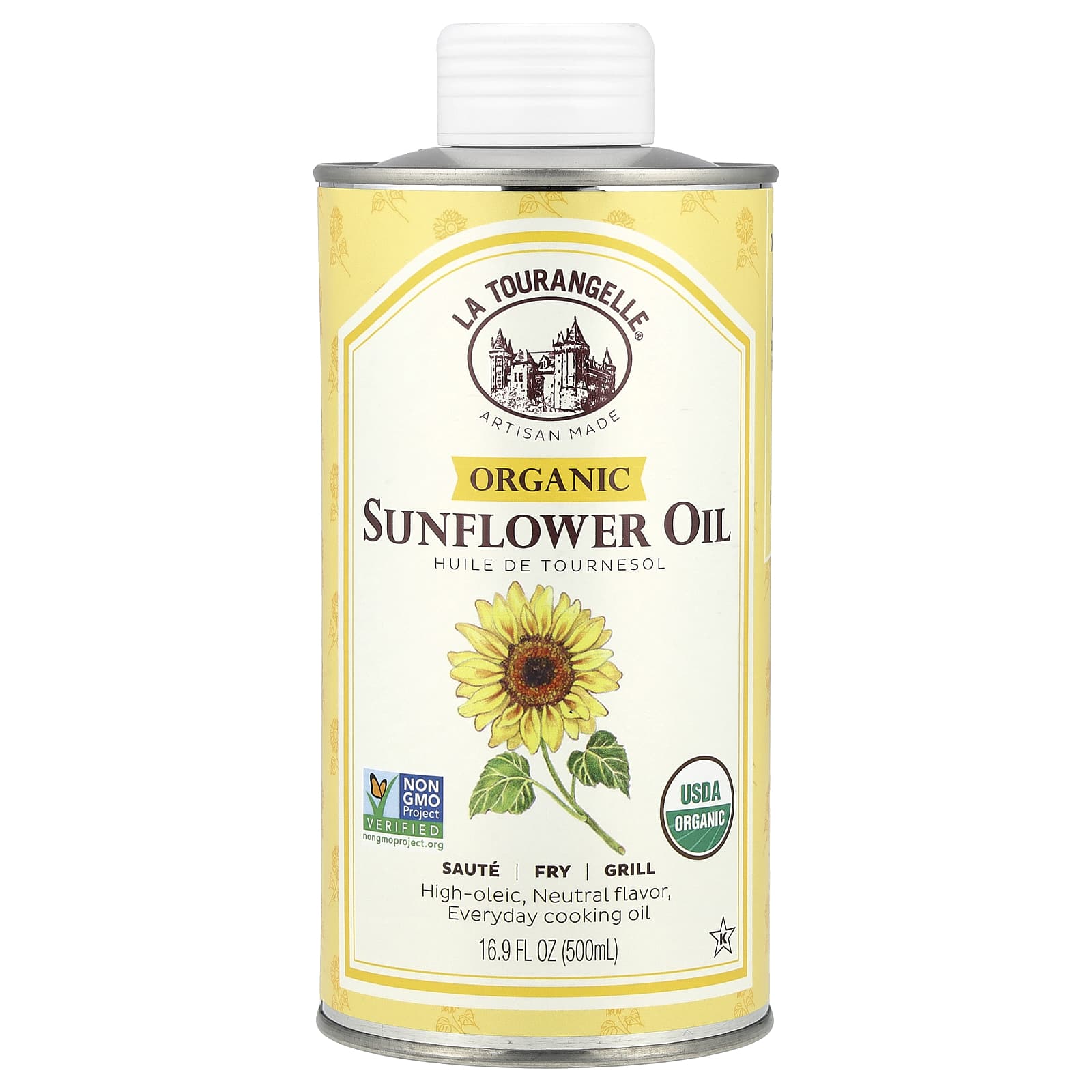 La Tourangelle, Organic Sunflower Oil, 16.9 fl oz (500 ml) - Image 1