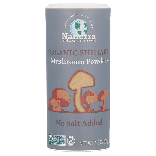 Natierra, Organic Shiitake Mushroom Powder Shaker, 1.8 oz (51 g) - Image 1
