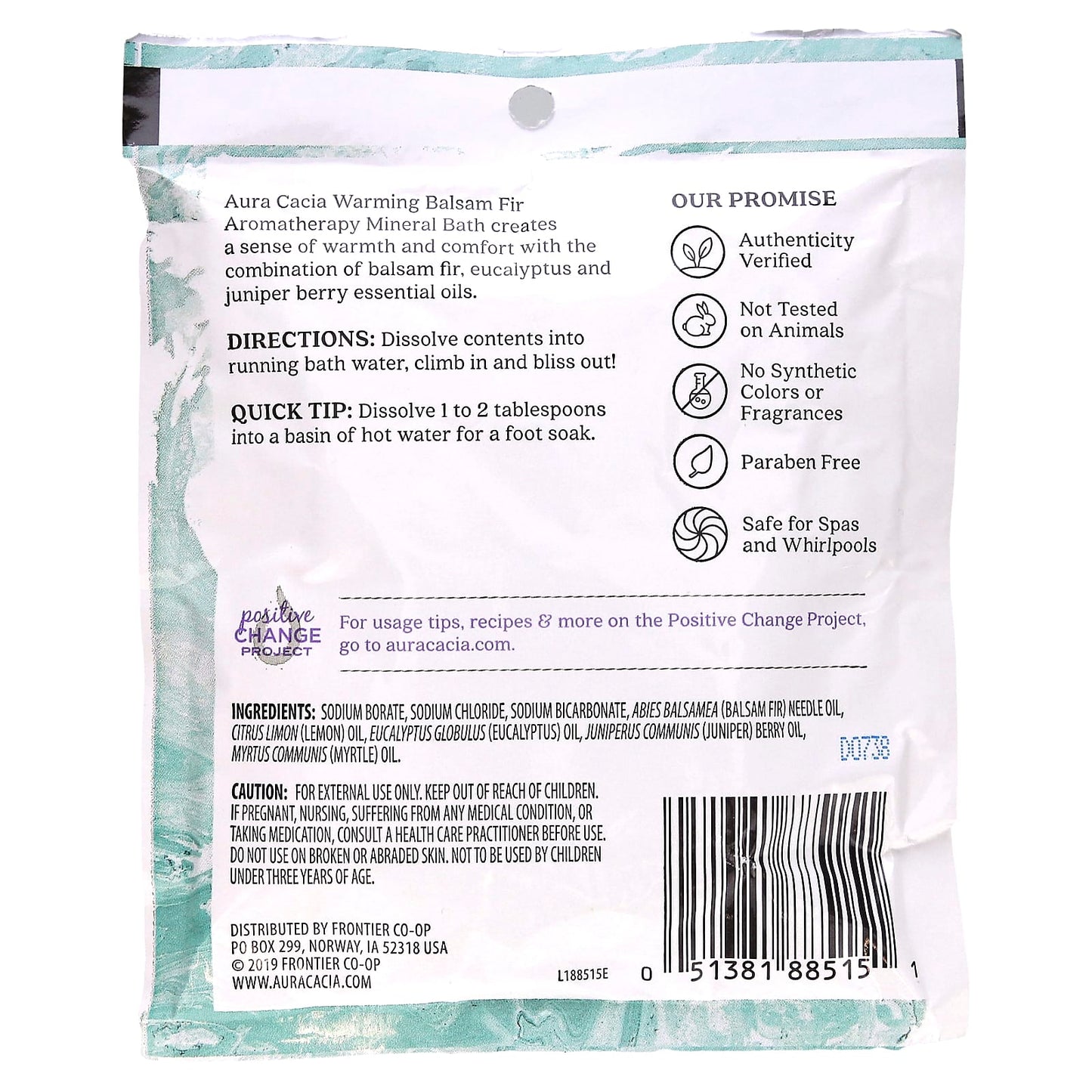 Aura Cacia Warming Balsam Fir Aromatherapy Mineral Bath, 2.5 oz - Image 2