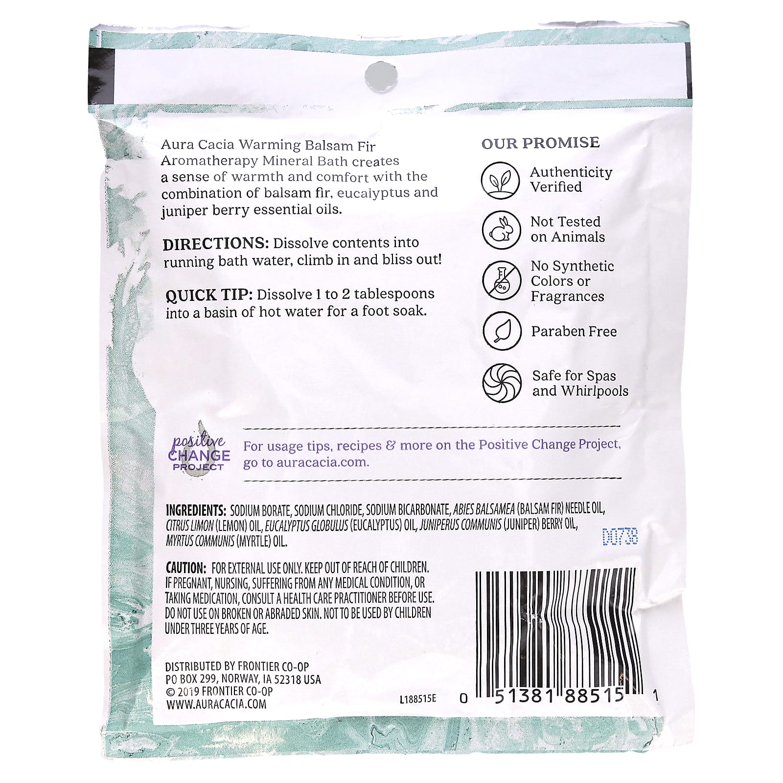 Aura Cacia Warming Balsam Fir Aromatherapy Mineral Bath, 2.5 oz - Image 2