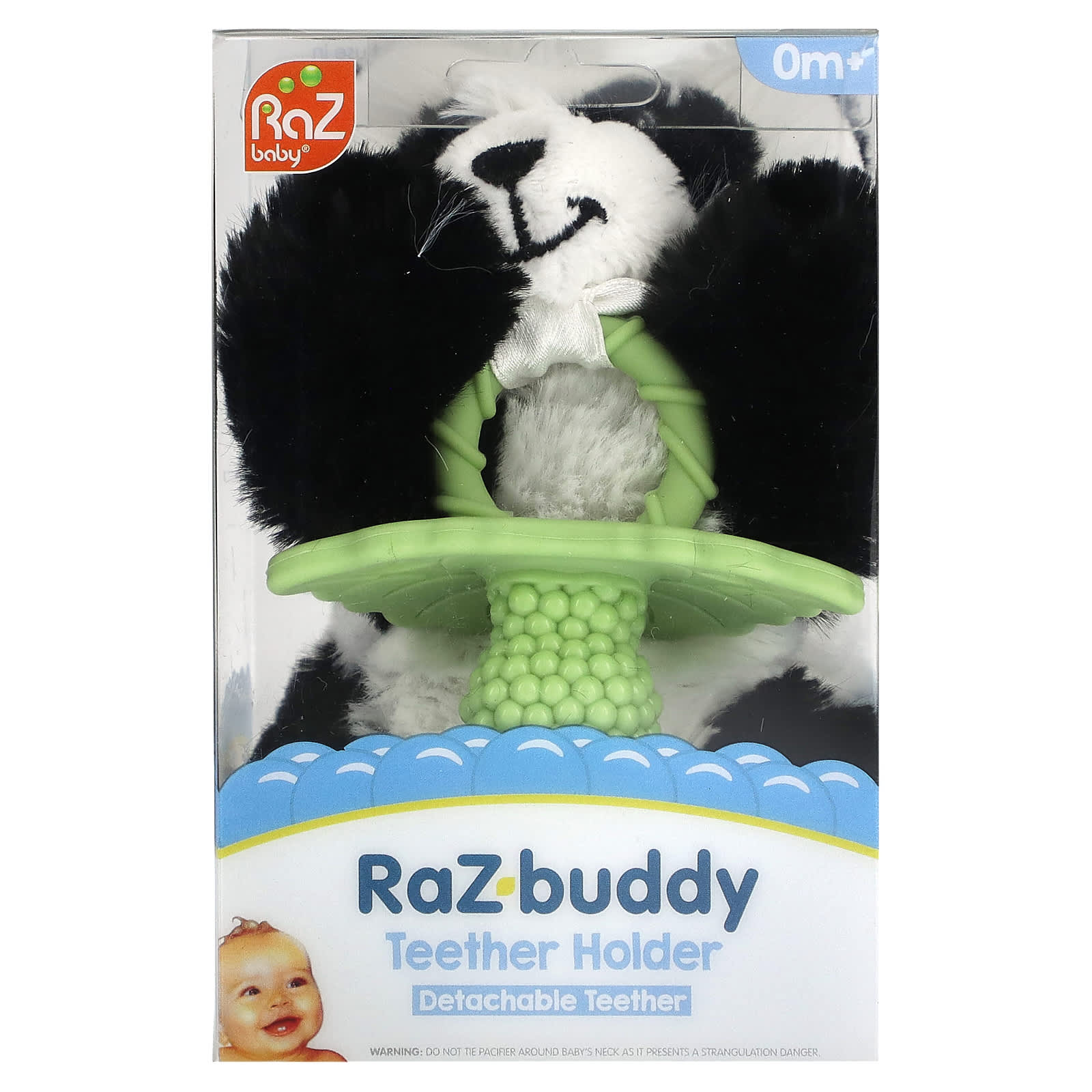 RaZbaby, Teether Holder, Detachable Teether, 0 Months+, Panda, 1 Count - Image 1