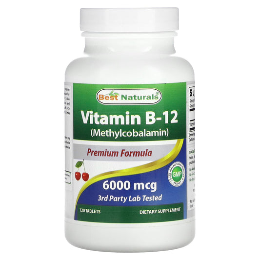 Boost Energy & Nerve Health with Best Naturals Vitamin B-12 6,000 mcg - Image 1