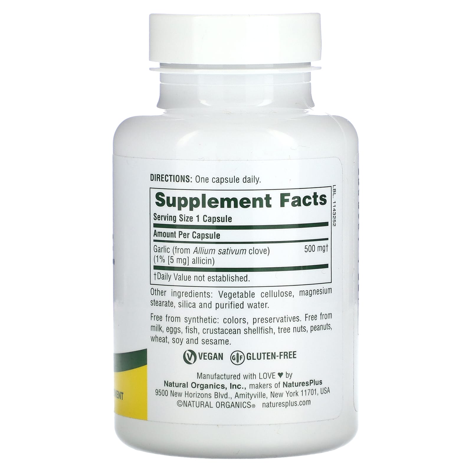 NaturesPlus, Garlite, 500 mg, 90 Capsules - Image 2