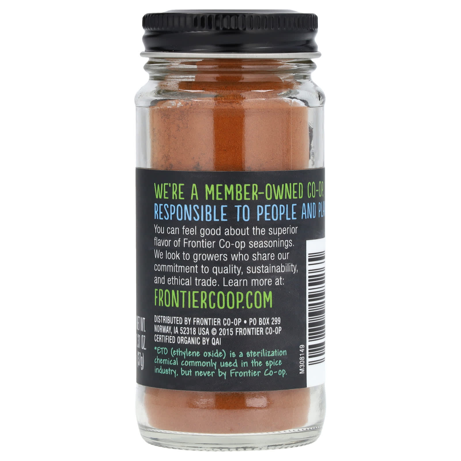 Frontier Co-op Organic Vietnamese Cinnamon, 5% Oil, 1.31 oz (37g) - Image 2