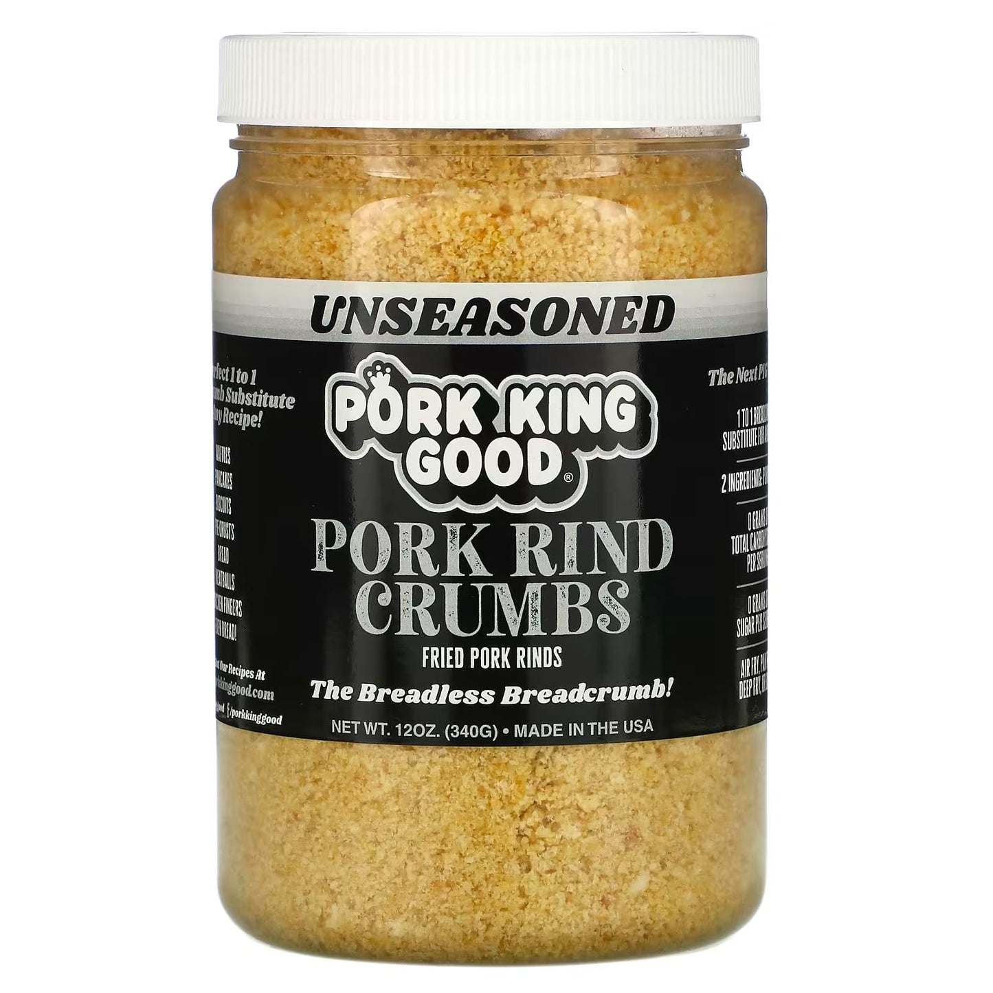 Pork King Good, Pork Rind Crumbs, Unseasoned, 12 oz (340 g) - Image 1