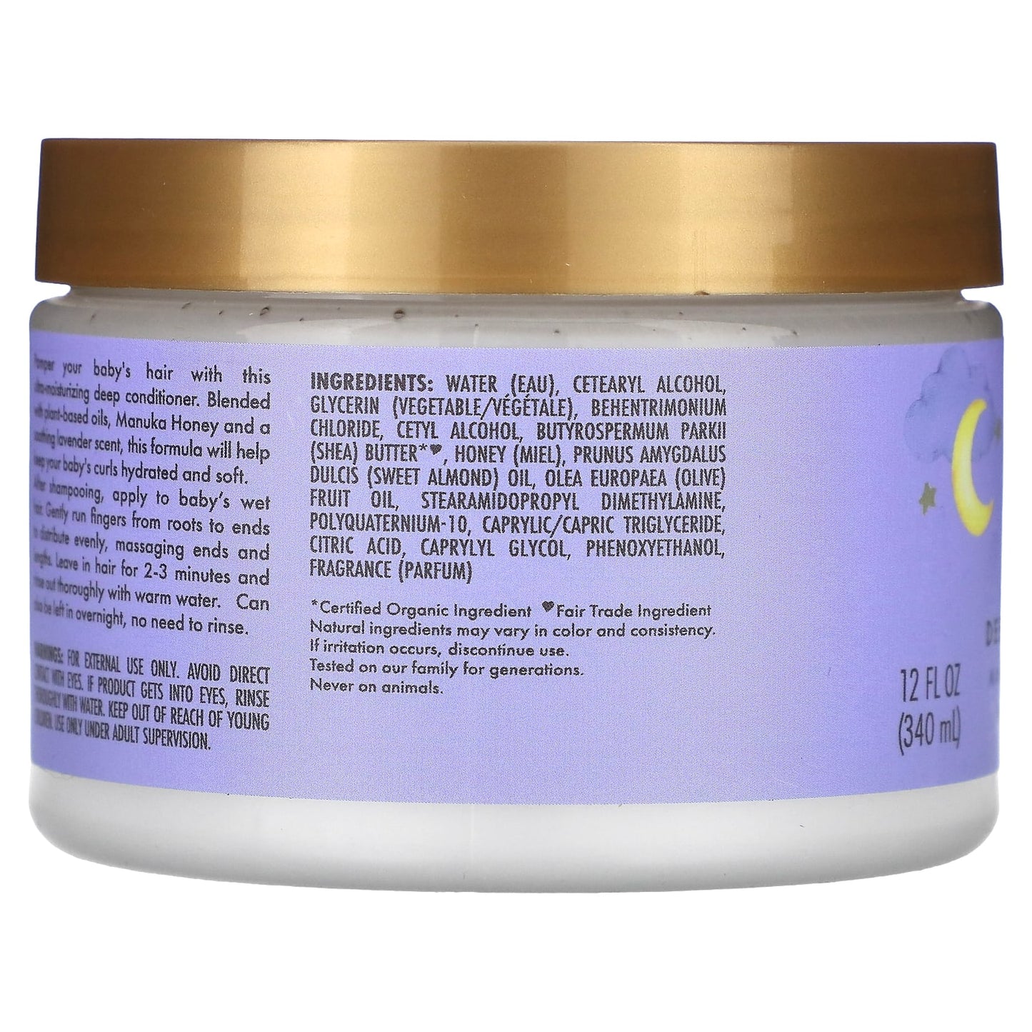 SheaMoisture, Baby, Nighttime Deep Conditioner, Manuka Honey & Lavender, 12 fl oz (340 ml) - Image 2