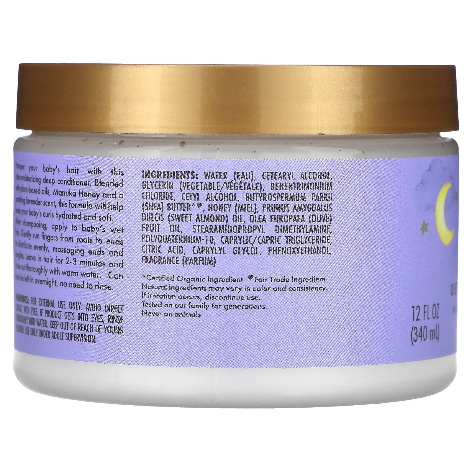 SheaMoisture, Baby, Nighttime Deep Conditioner, Manuka Honey & Lavender, 12 fl oz (340 ml) - Image 2