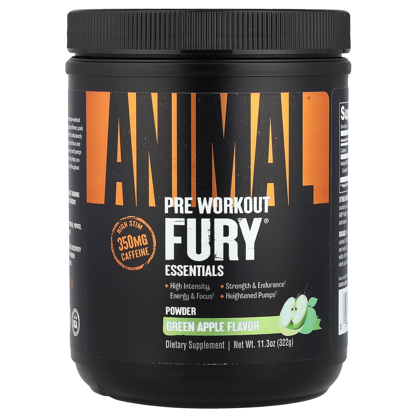 Boost Workout Performance with Animal Fury Pre-Workout, Green Apple - Image 1