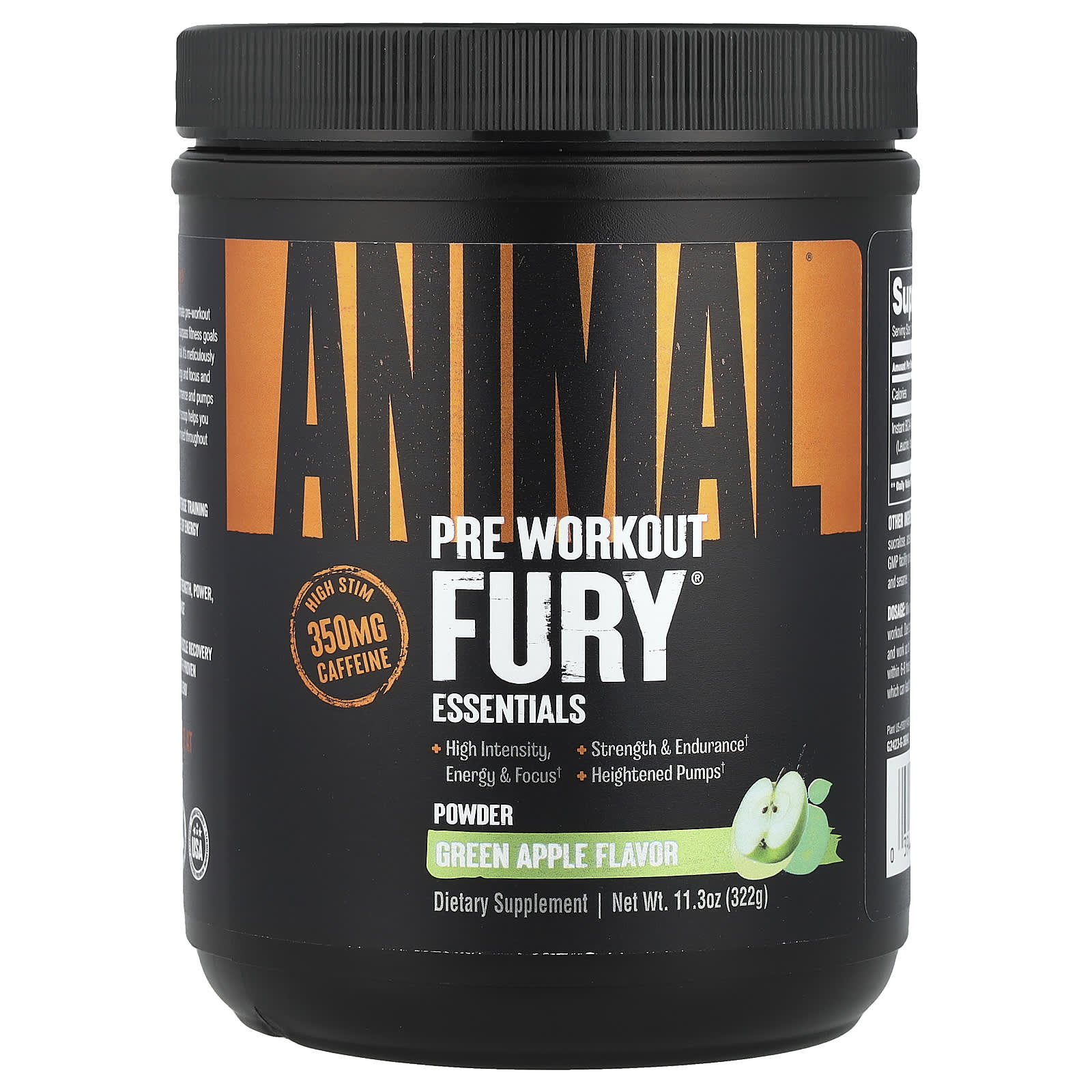 Boost Workout Performance with Animal Fury Pre-Workout, Green Apple - Image 1