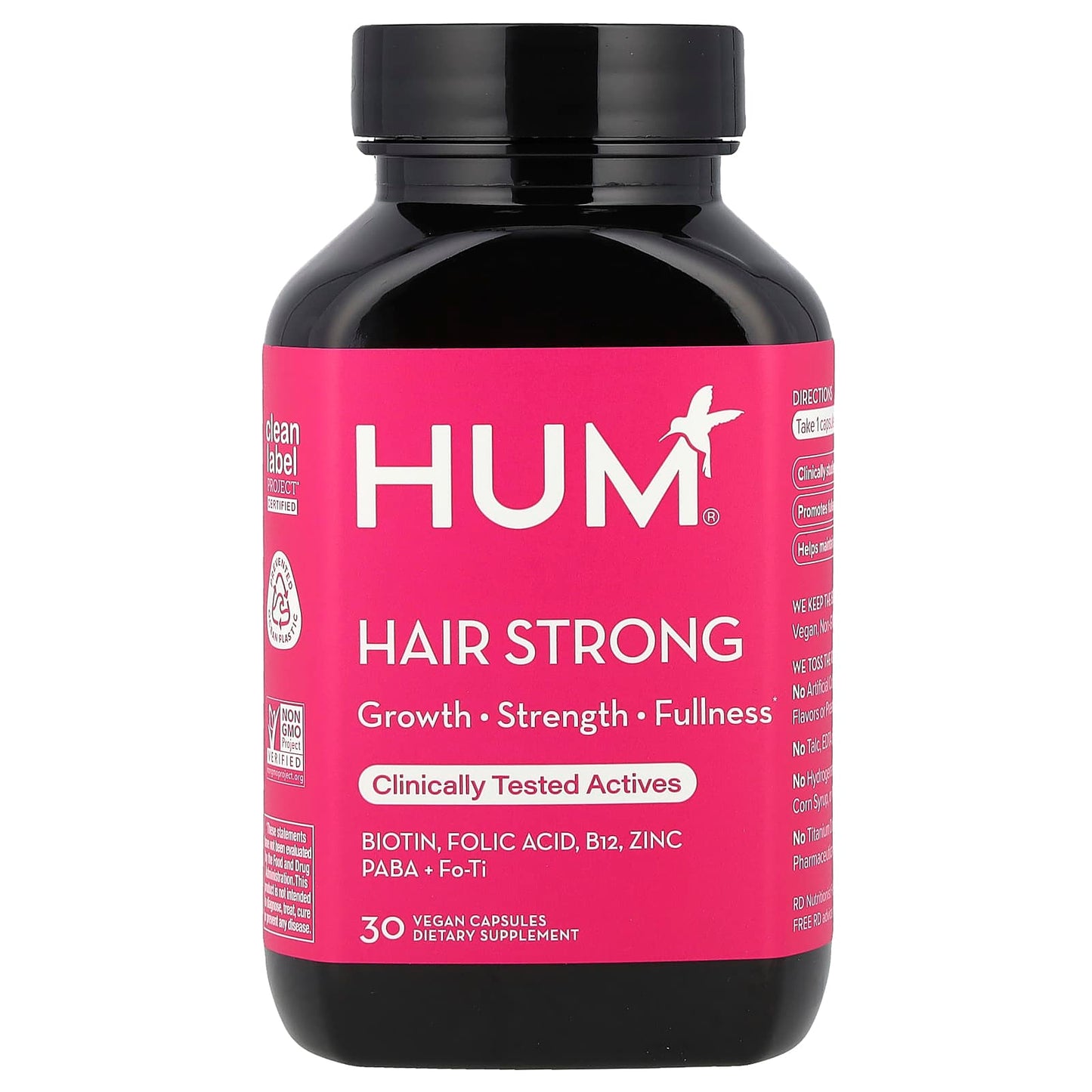 Vegan Hair Growth Supplement by HUM Nutrition - 30 Capsules - Image 1