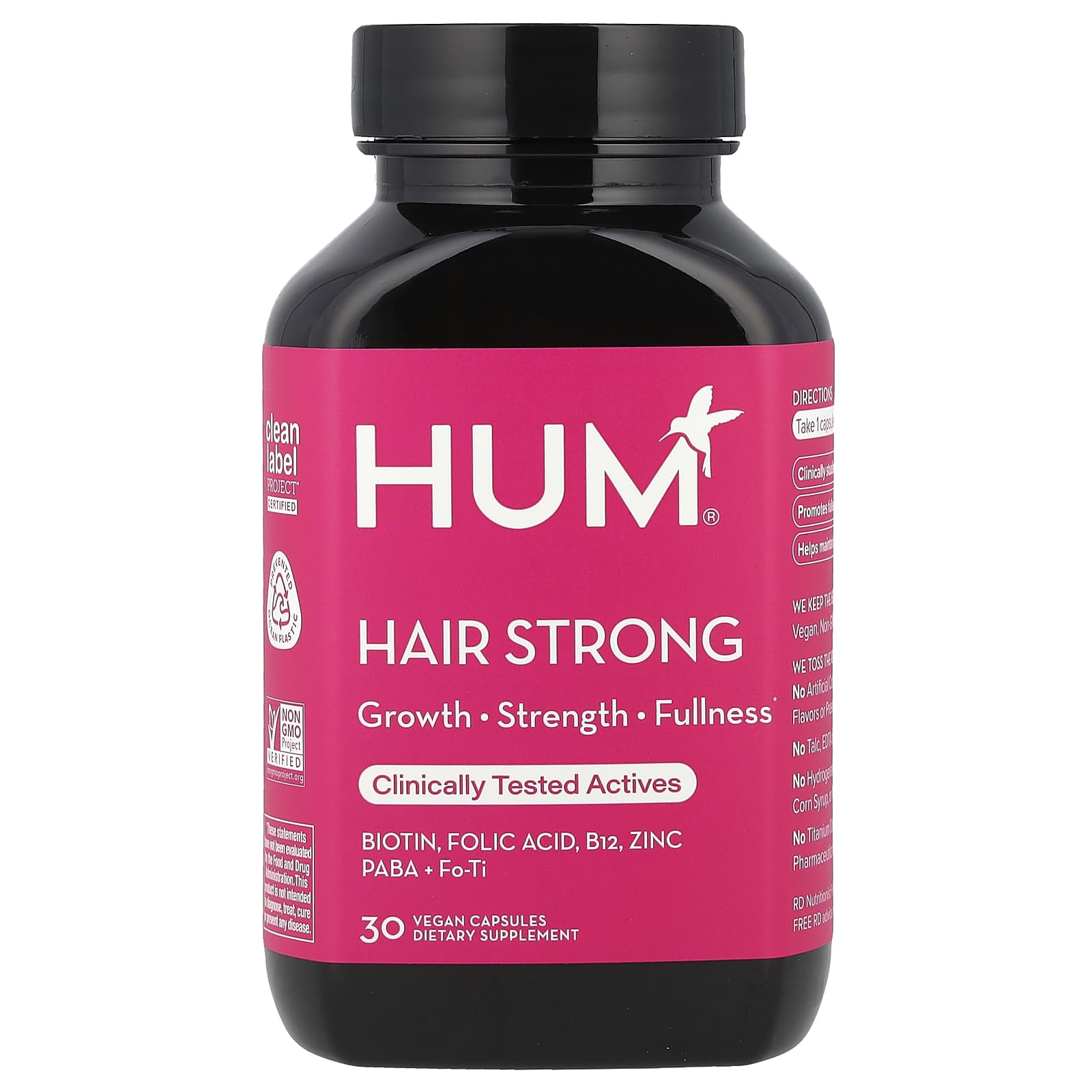 Vegan Hair Growth Supplement by HUM Nutrition - 30 Capsules - Image 1