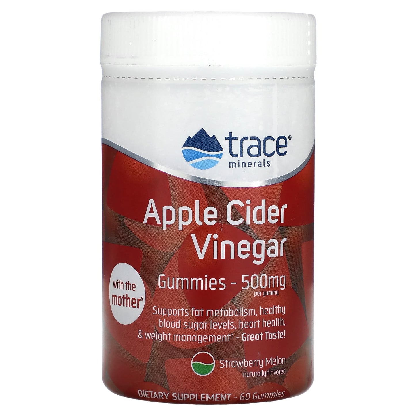 Trace, Apple Cider Vinegar Gummies, Strawberry Melon , 500 mg, 60 Gummies - Image 1