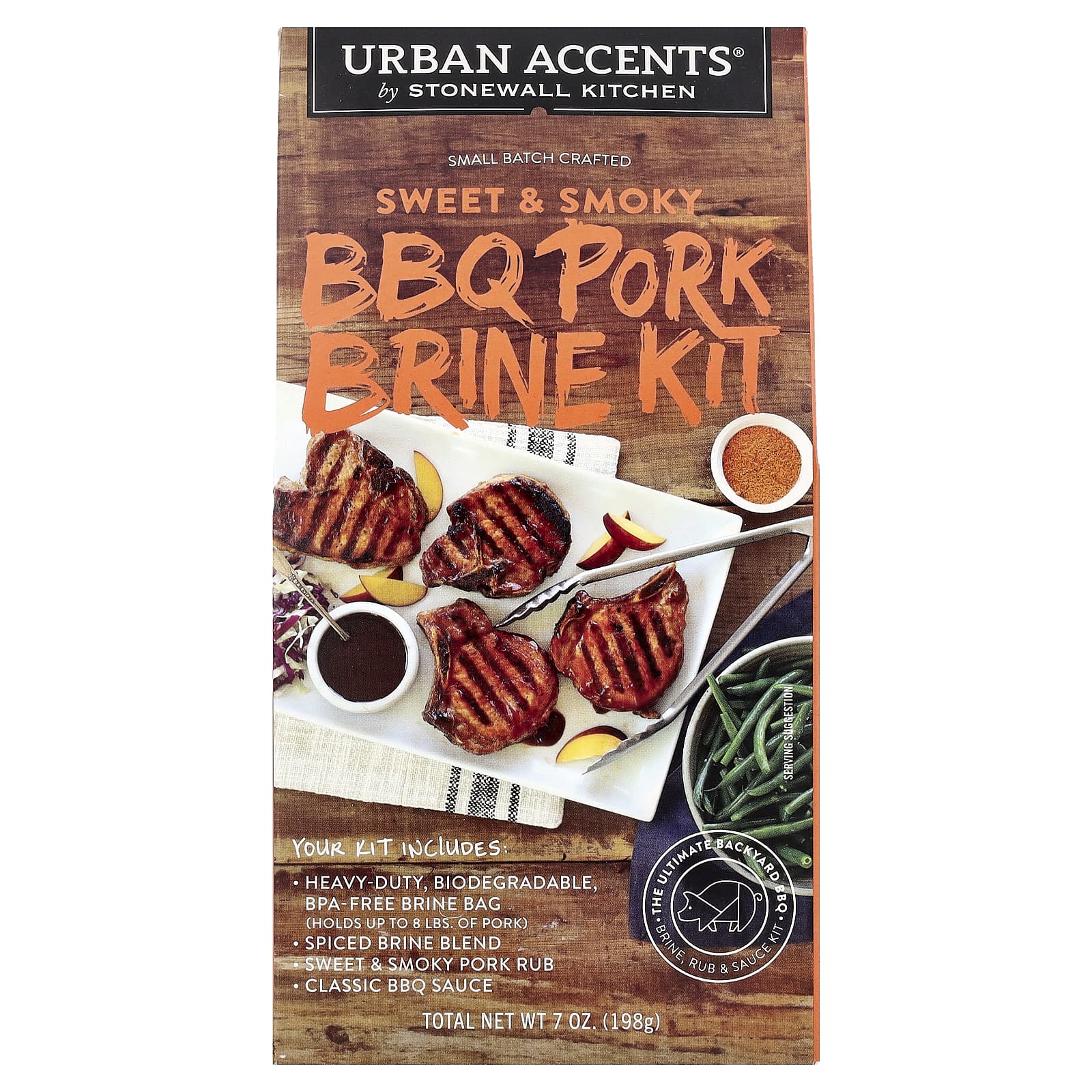 Urban Accents, Sweet & Smoky BBQ Pork Brine Kit, 7 oz (198 g) - Image 1