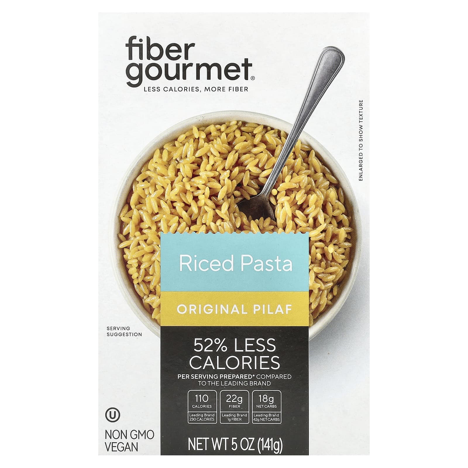 Low-Calorie, High-Fiber Riced Pasta by Fiber Gourmet, 5 oz (141g) - Image 1