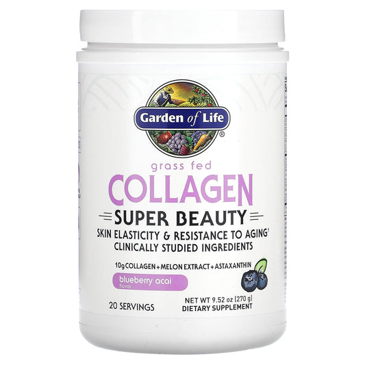 Garden of Life Grass Fed Collagen Super Beauty Blueberry Acai, 9.52 oz - Image 1