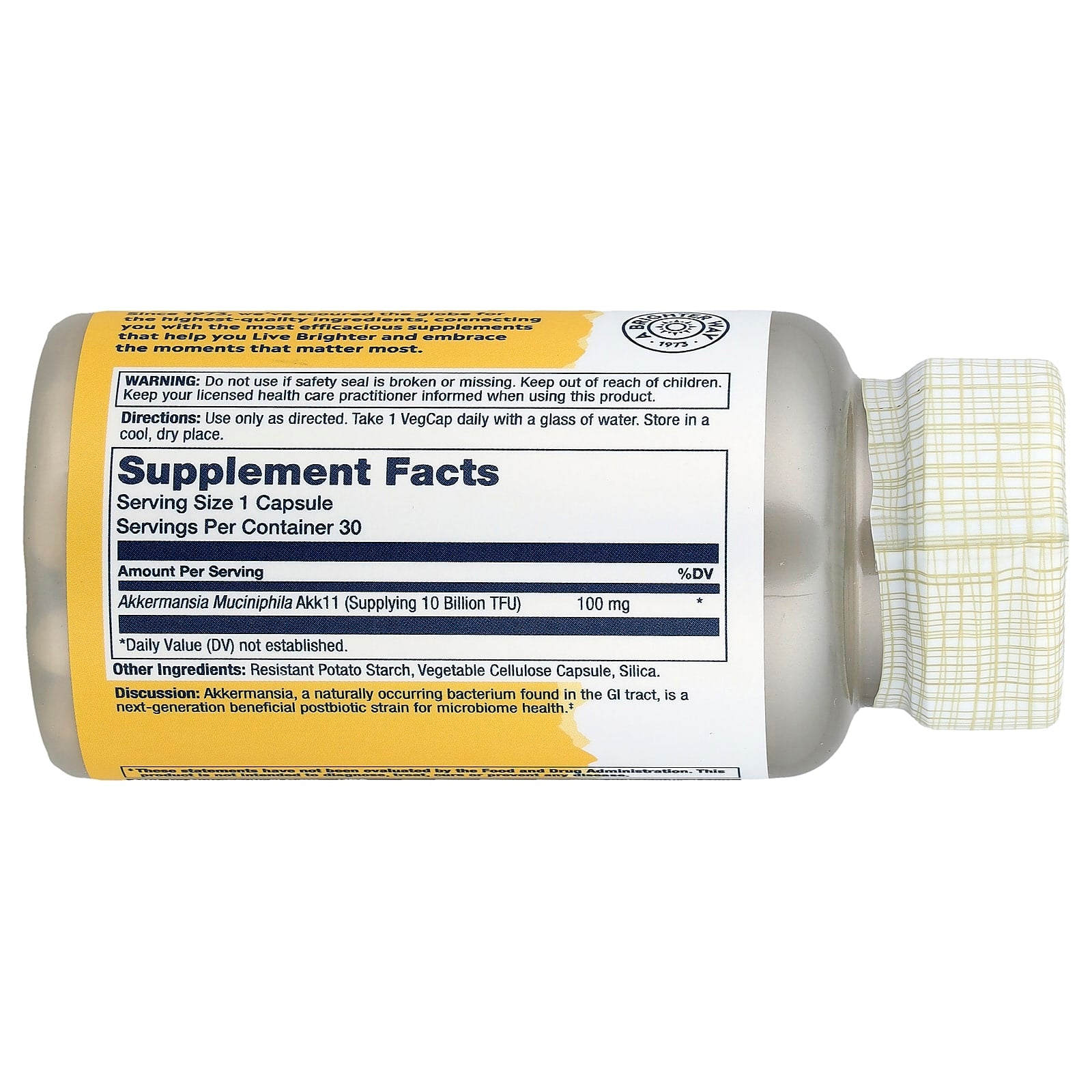 Solaray, Akkermansia Postbiotic, 10 Billion TFU, 30 VegCaps - Image 2