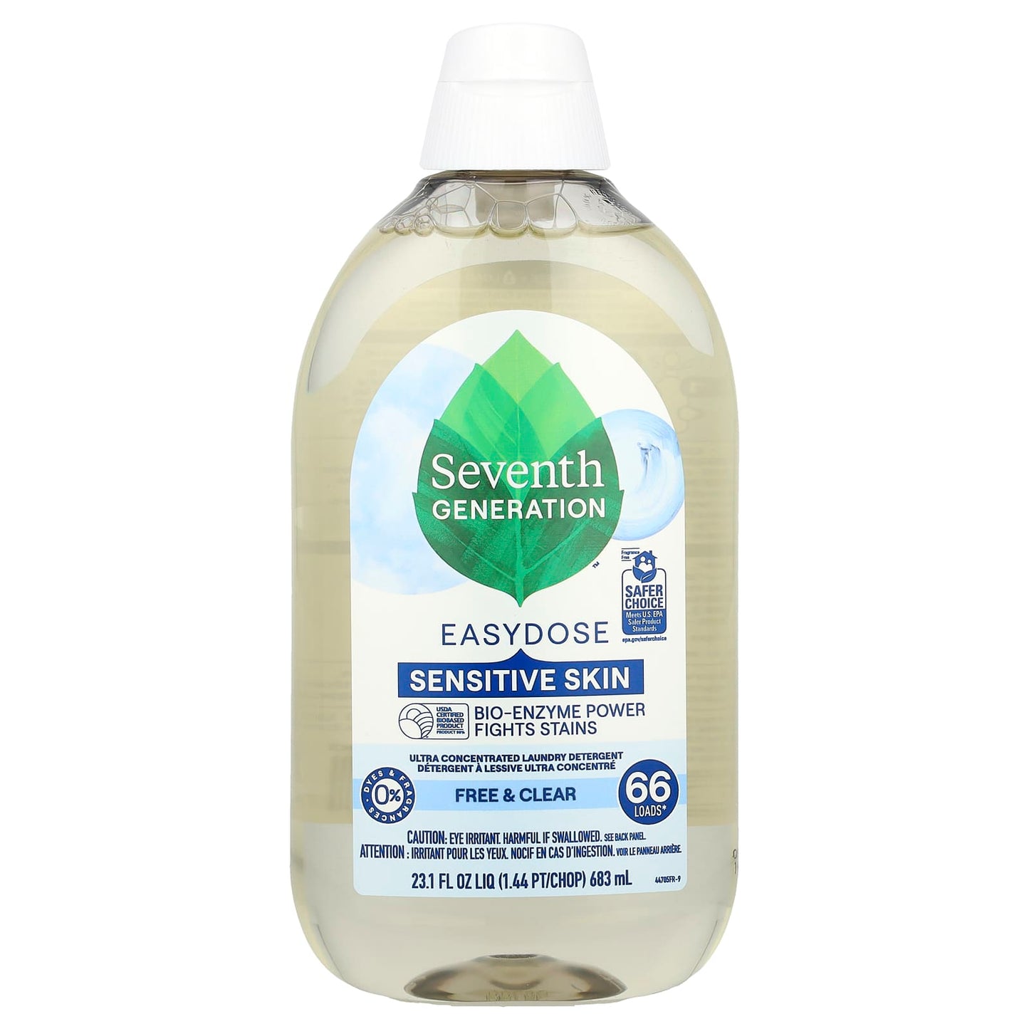 Seventh Generation, Easydose, Ultra Concentrated Laundry Detergent, Free & Clear, 66 Loads, 23.1 fl oz (683 ml) - Image 1