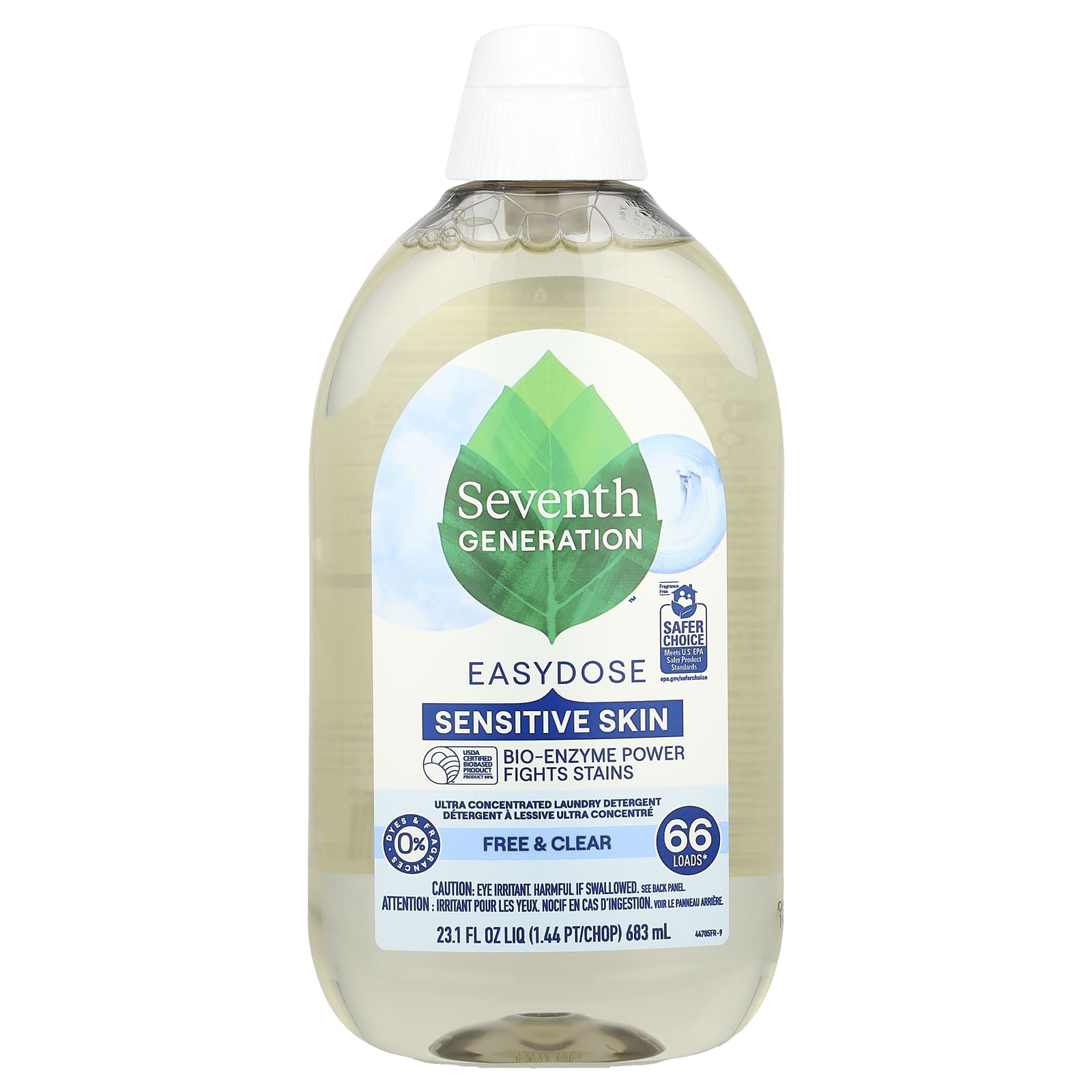 Seventh Generation, Easydose, Ultra Concentrated Laundry Detergent, Free & Clear, 66 Loads, 23.1 fl oz (683 ml) - Image 1