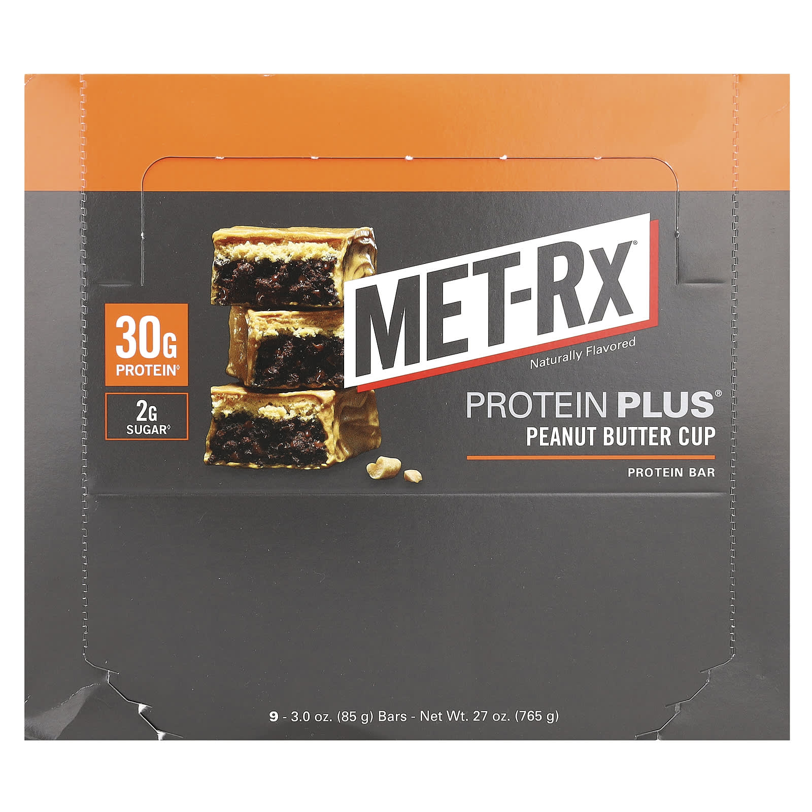 MET-Rx, Protein Plus Bar, Peanut Butter Cup, 9 Bars, 3 oz (85 g) Each - Image 1