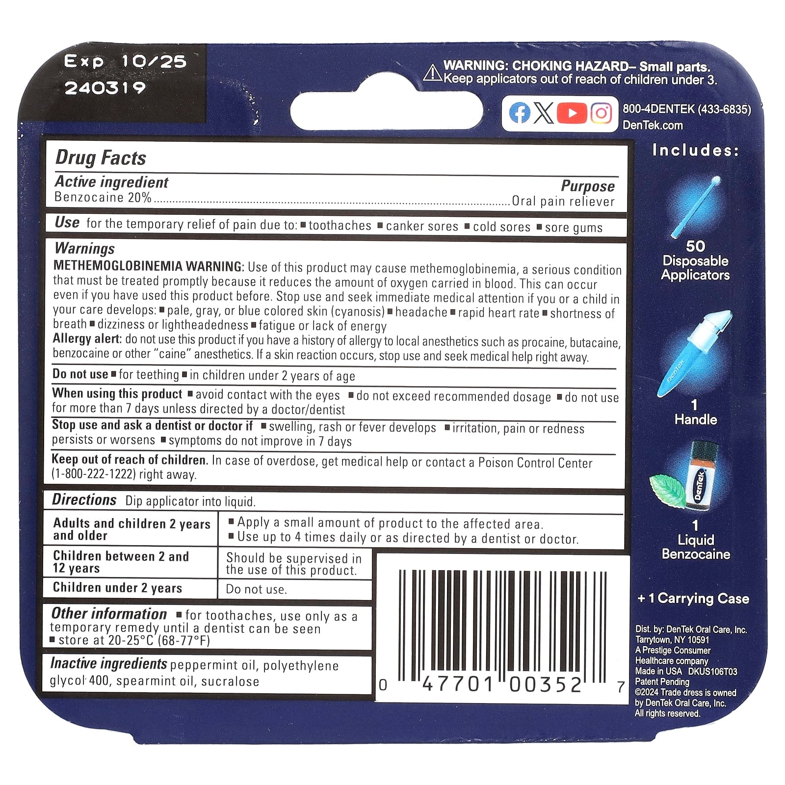 DenTek Instant Pain Relief Kit - Maximum Strength Fresh Mint - Image 2