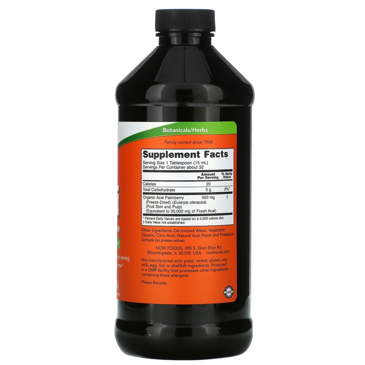 NOW Foods, Acai Liquid Concentrate, 500 mg, 16 fl oz (473 ml) - Image 2