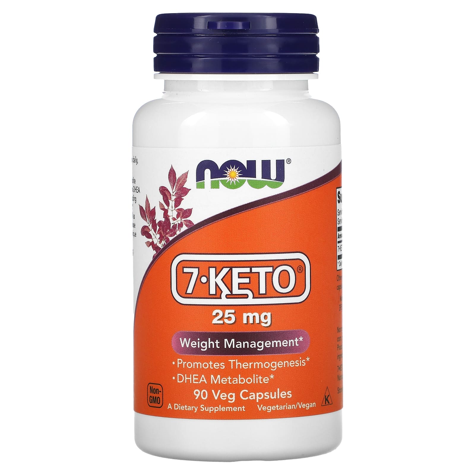NOW Foods, 7-KETO, 25 mg, 90 Veg Capsules - Image 1