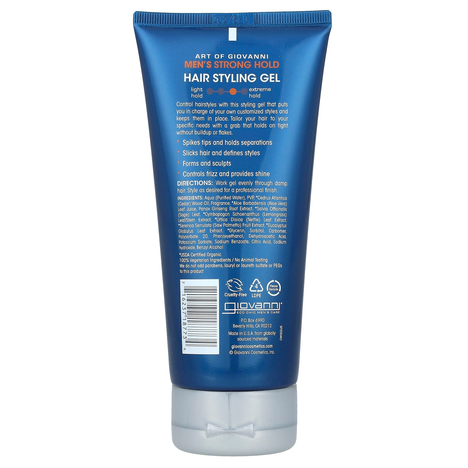Giovanni Men's Hair Styling Gel - Strong Hold, Cruelty Free, Vegan - Image 2