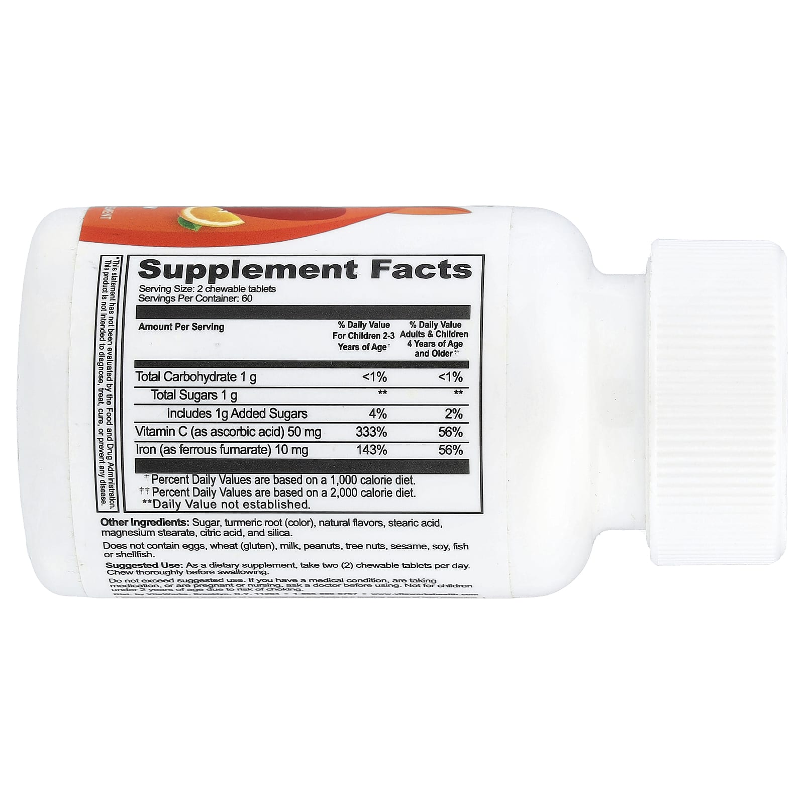 VitaWorks, Kids, Iron With Vitamin C, Orange, 120 Chewables - Image 2