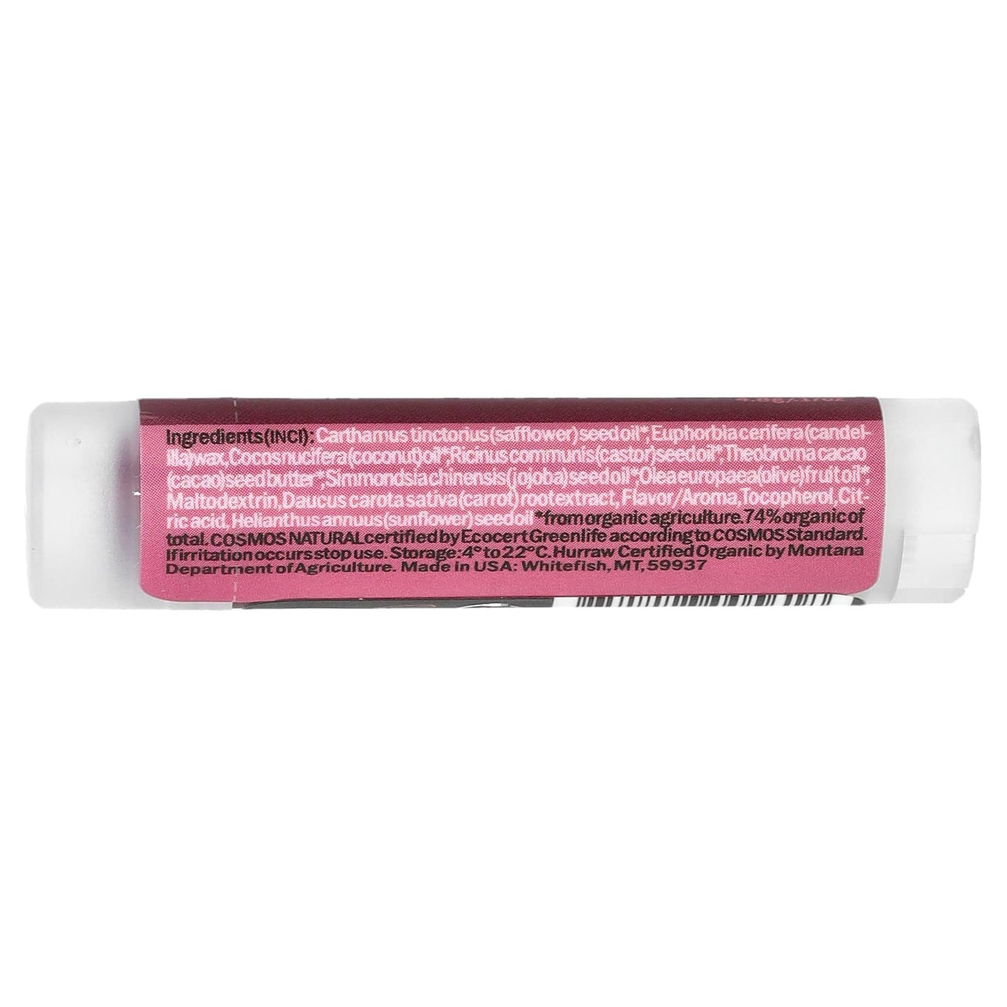 Raspberry Tinted Lip Balm by Hurraw! - Natural, Cruelty-Free - Image 2