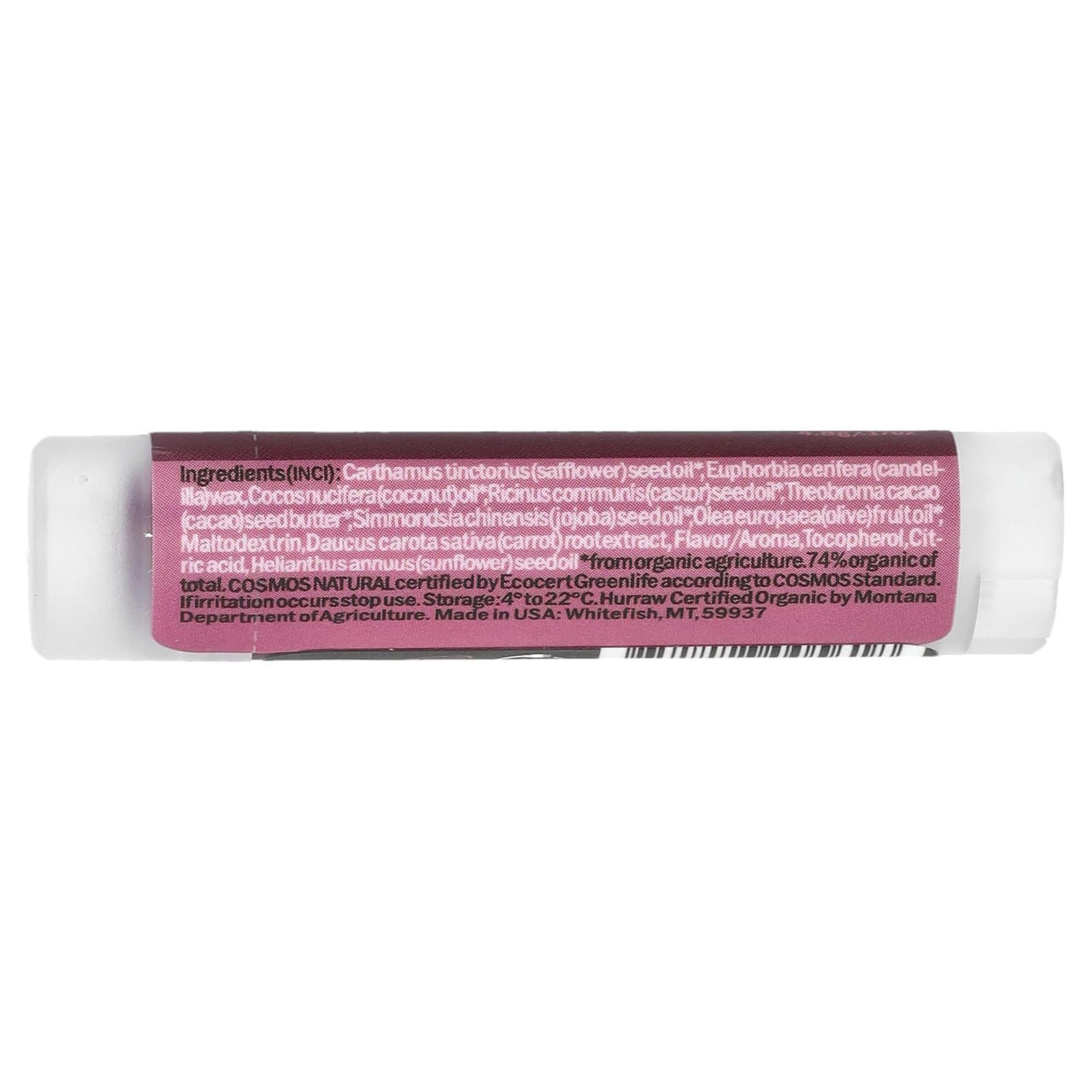Raspberry Tinted Lip Balm by Hurraw! - Natural, Cruelty-Free - Image 2