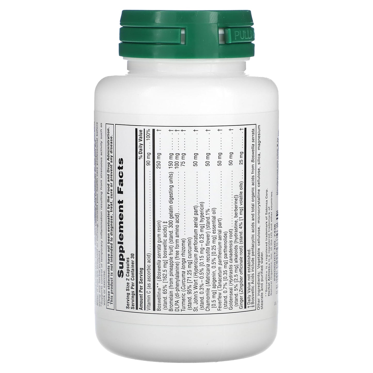 NaturesPlus, Herbal Actives, InflamActin, 60 Vegan Capsules - Image 2