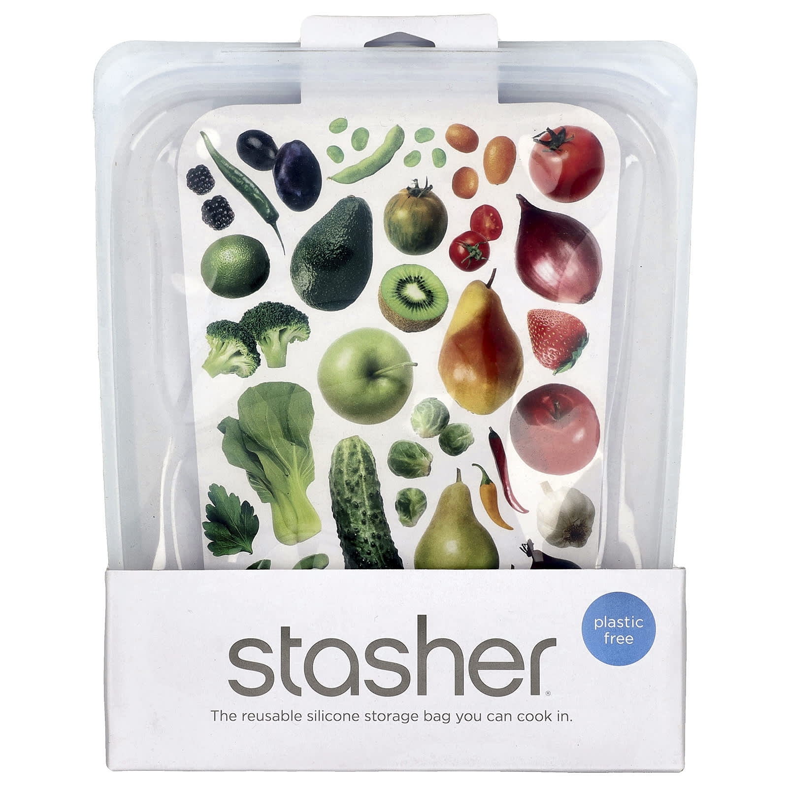 Stasher, Reusable Silicone Food Bag, Half Gallon, Clear, 64.2 fl oz (1.92  l) - Image 1