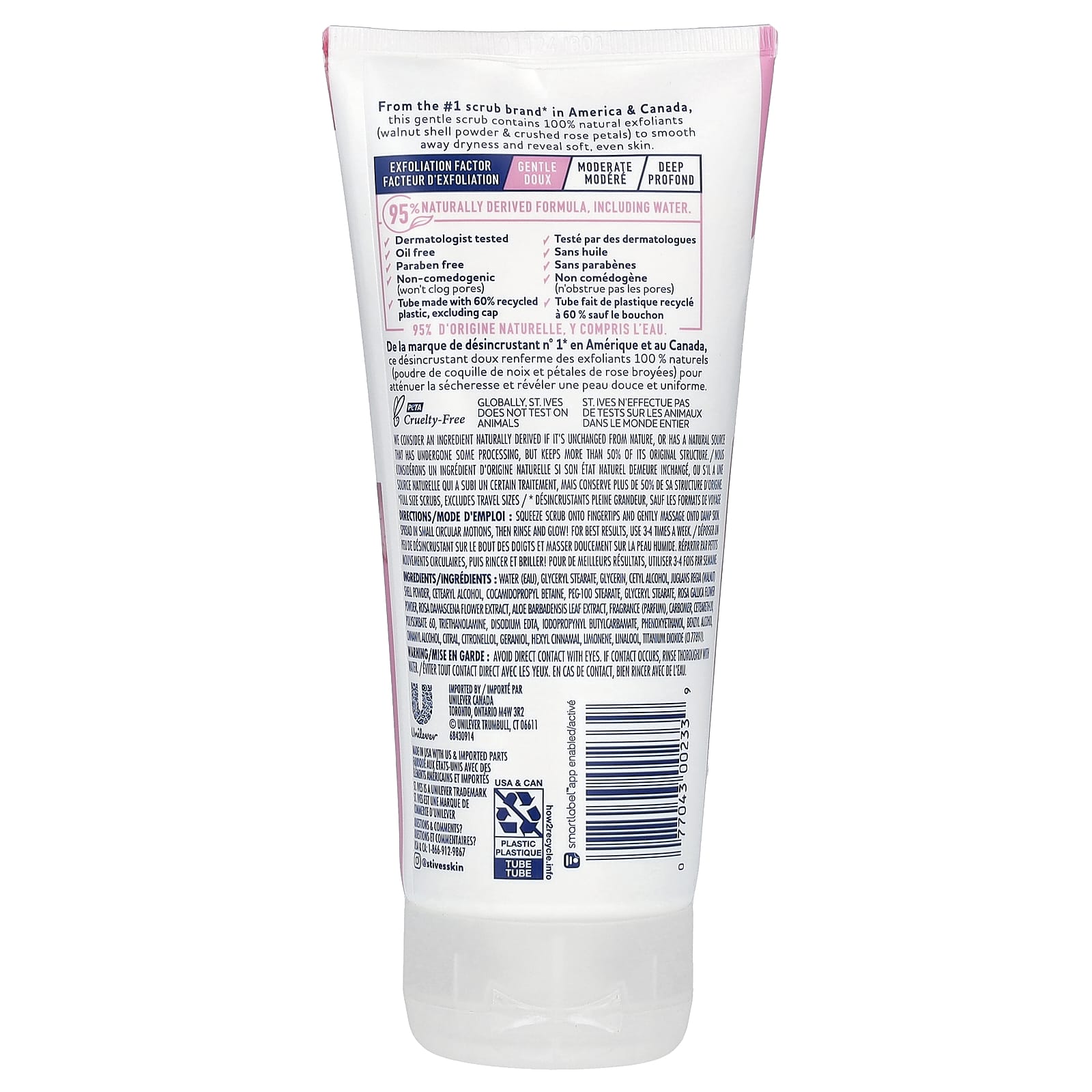 St. Ives, Gentle Smoothing Scrub, Rose Water & Aloe Vera, 6 oz (170 g) - Image 2