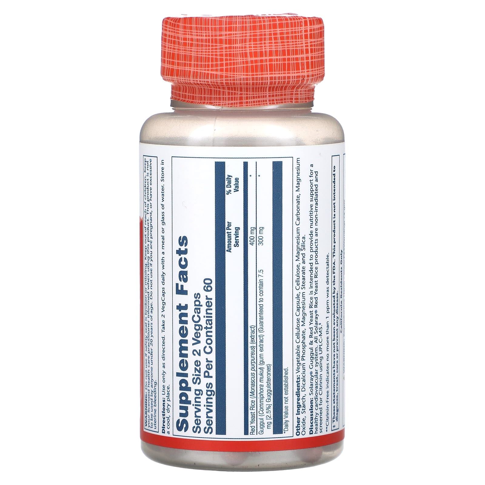 Solaray, Guggul & Red Yeast Rice, 120 VegCaps - Image 2
