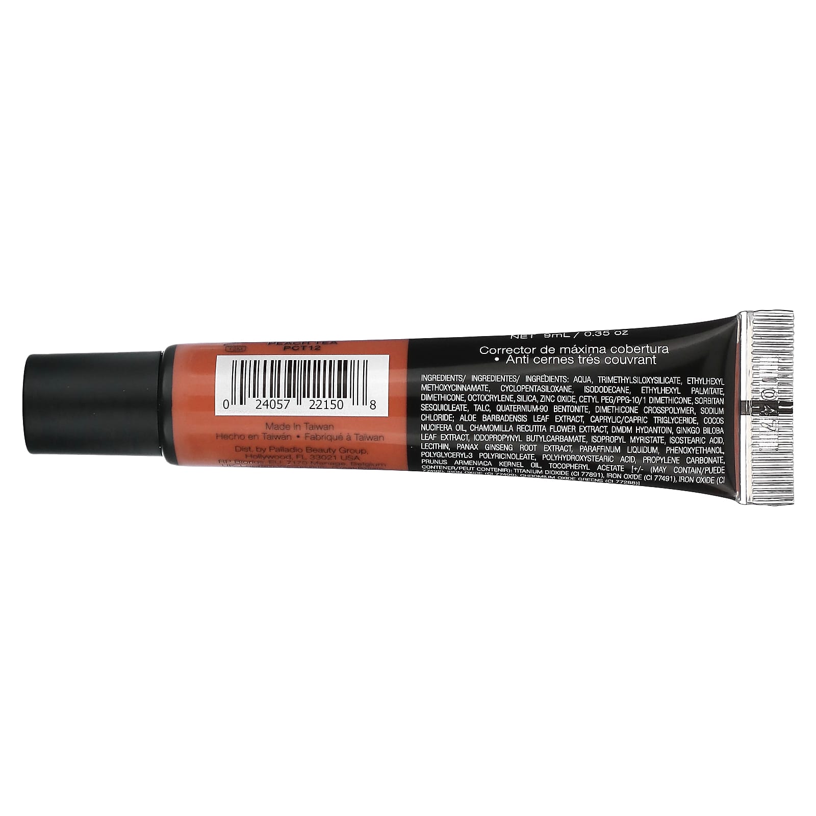 Palladio, Full-Coverage Concealer, Peach Tea PCT12, 0.35 oz (9 ml) - Image 2