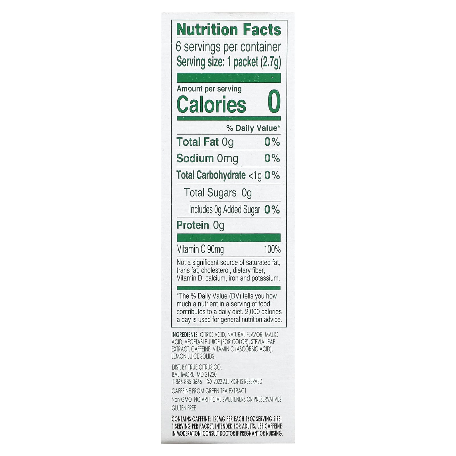 True Citrus, True Lemon, Energy, Strawberry Dragonfruit, 6 Packets, 0.095 oz (2.7 g) Each - Image 2