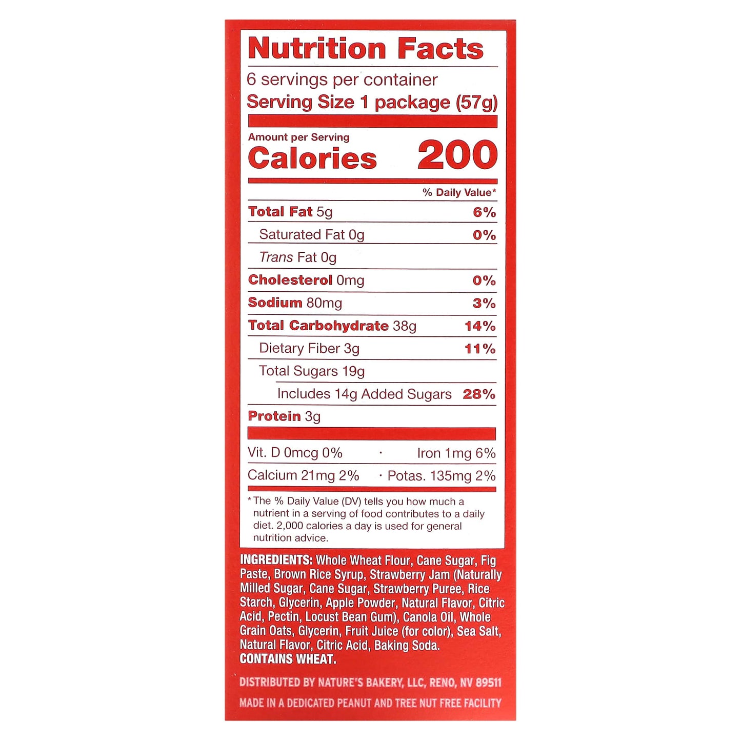 Nature's Bakery, Fig Bar, Strawberry, 6 Twin Packs, 2 oz (57 g) Each - Image 2