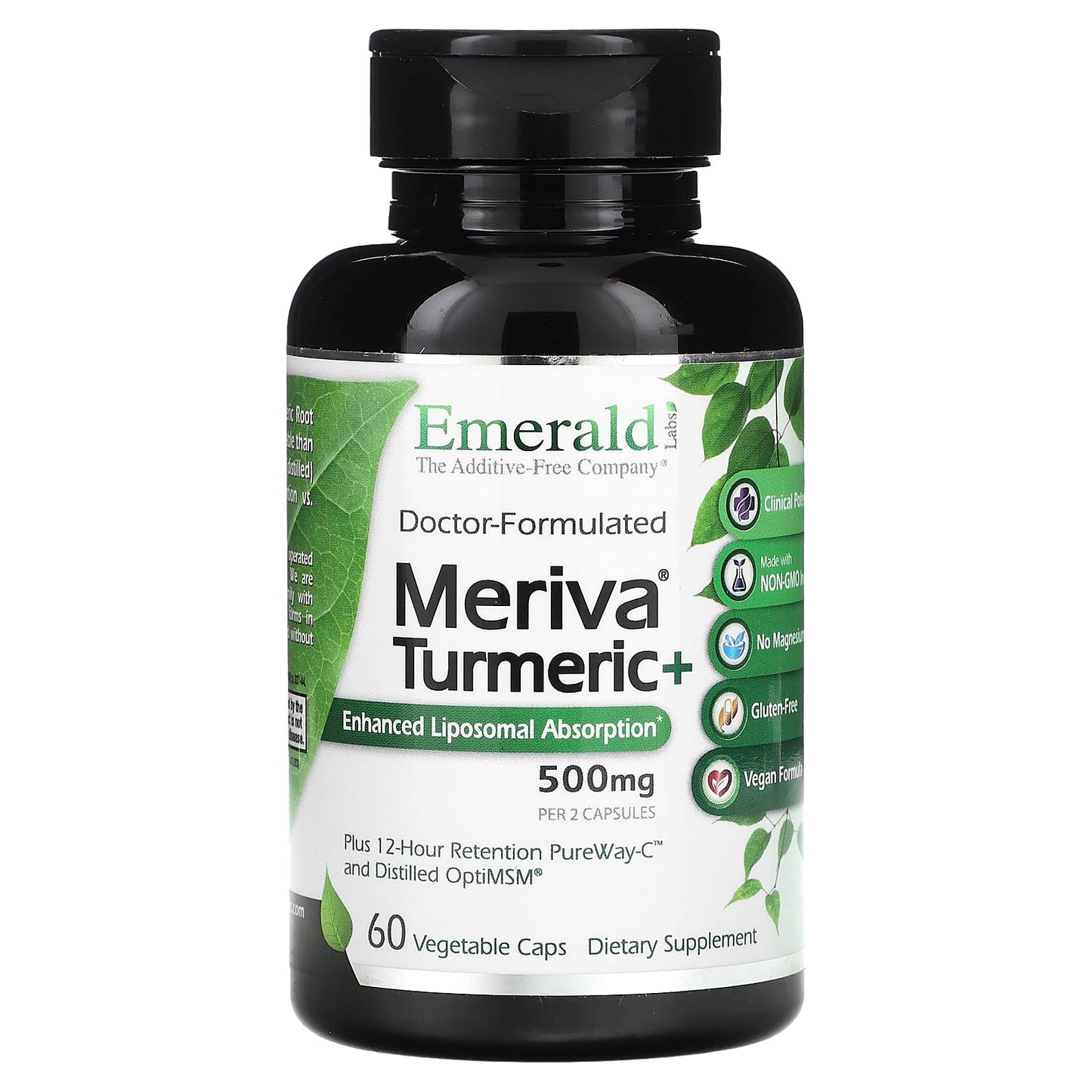 Emerald Laboratories Turmeric Supplement, Enhanced Liposomal Absorption, 500mg, 60 Caps - Image 1