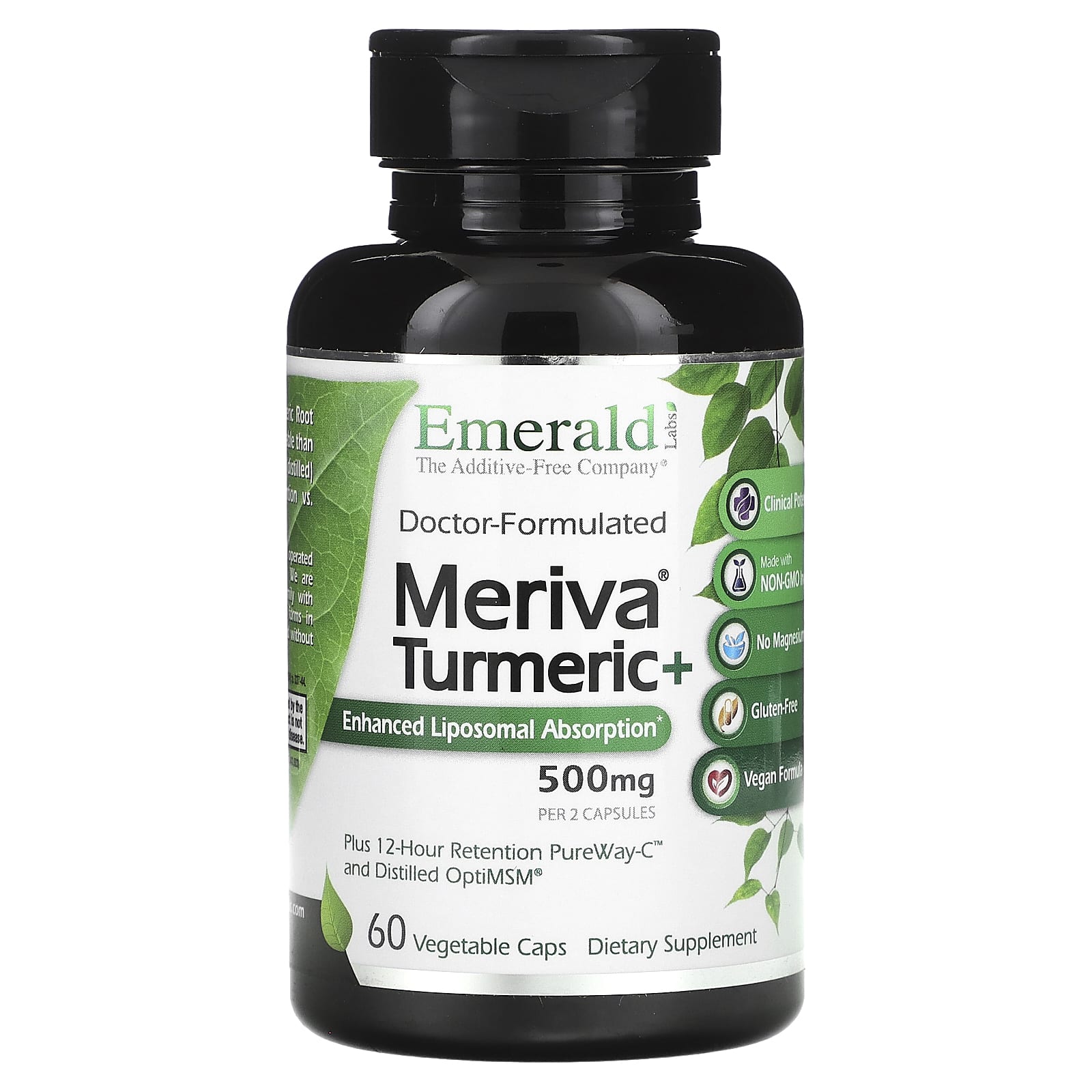 Emerald Laboratories Turmeric Supplement, Enhanced Liposomal Absorption, 500mg, 60 Caps - Image 1