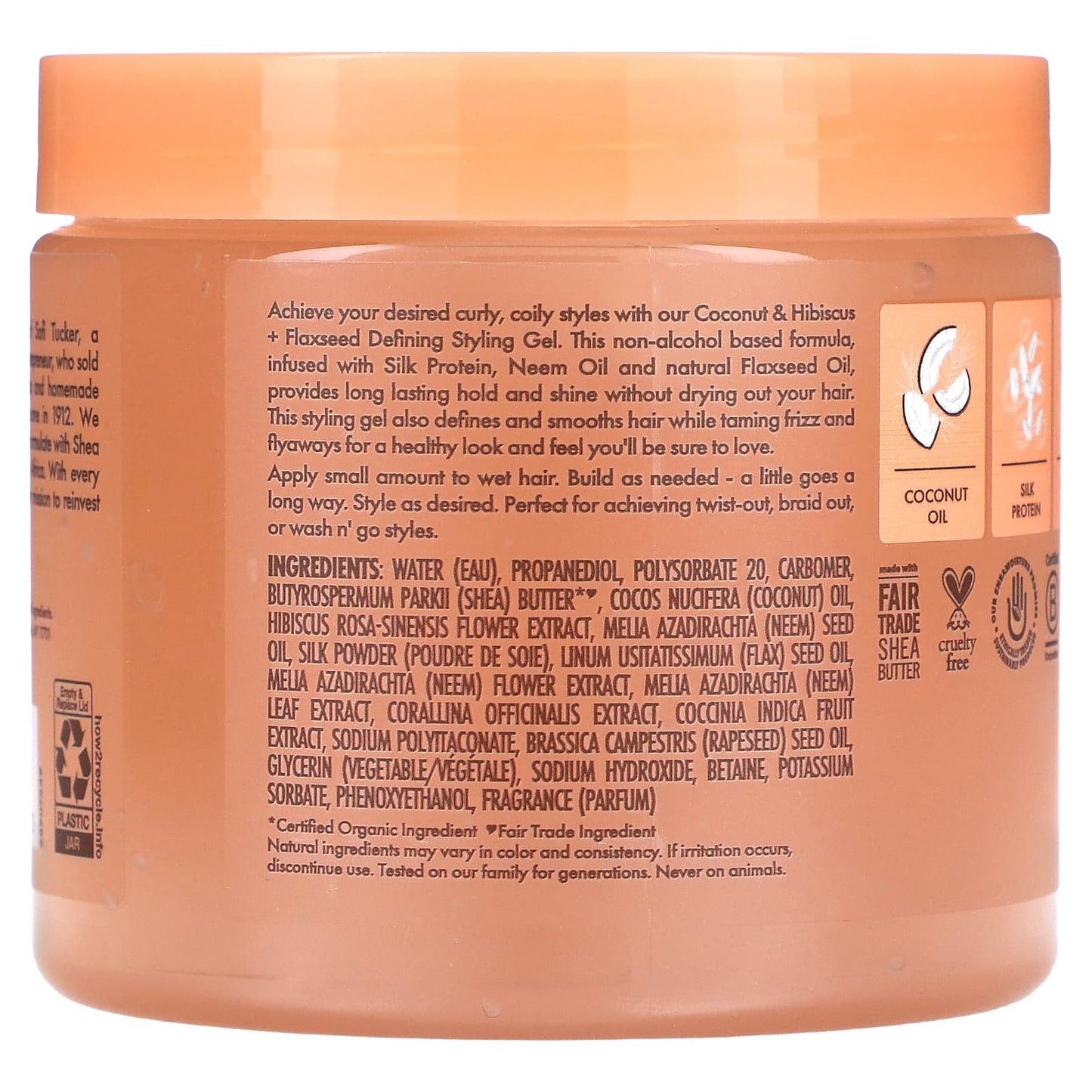 SheaMoisture, Defining Styling Gel, Coconut & Hibiscus + Flaxseed, 15 oz (425 g) - Image 2