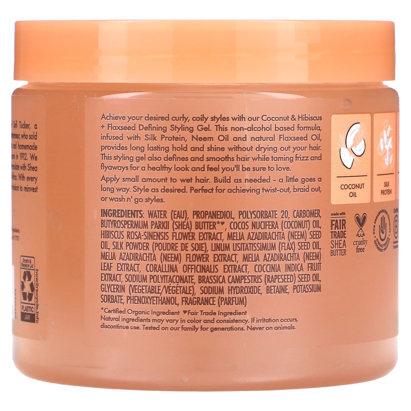 SheaMoisture, Defining Styling Gel, Coconut & Hibiscus + Flaxseed, 15 oz (425 g) - Image 2
