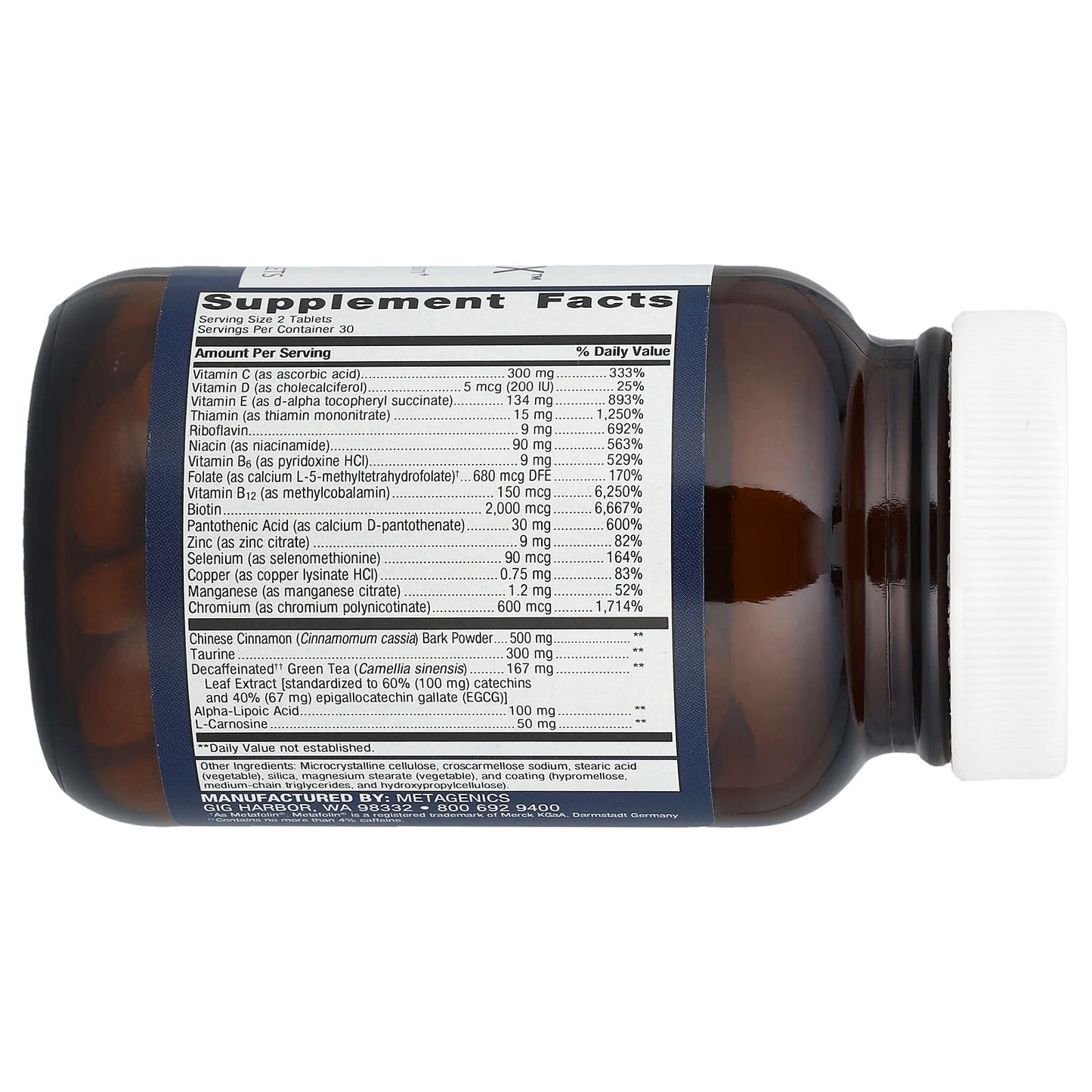 Metagenics, MetaGlycemX™, 60 Tablets - Image 2