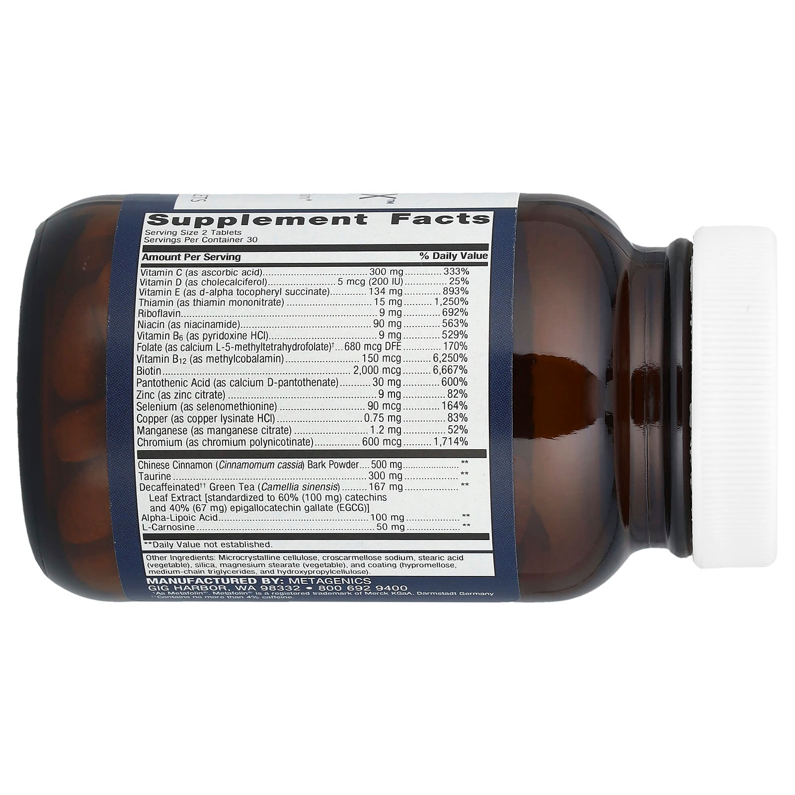 Metagenics, MetaGlycemX™, 60 Tablets - Image 2