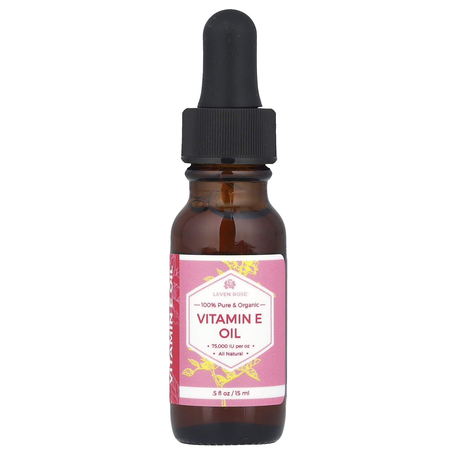 Leven Rose, 100% Pure & Organic Vitamin E Oil, 0.5 fl oz (15 ml) - Image 1