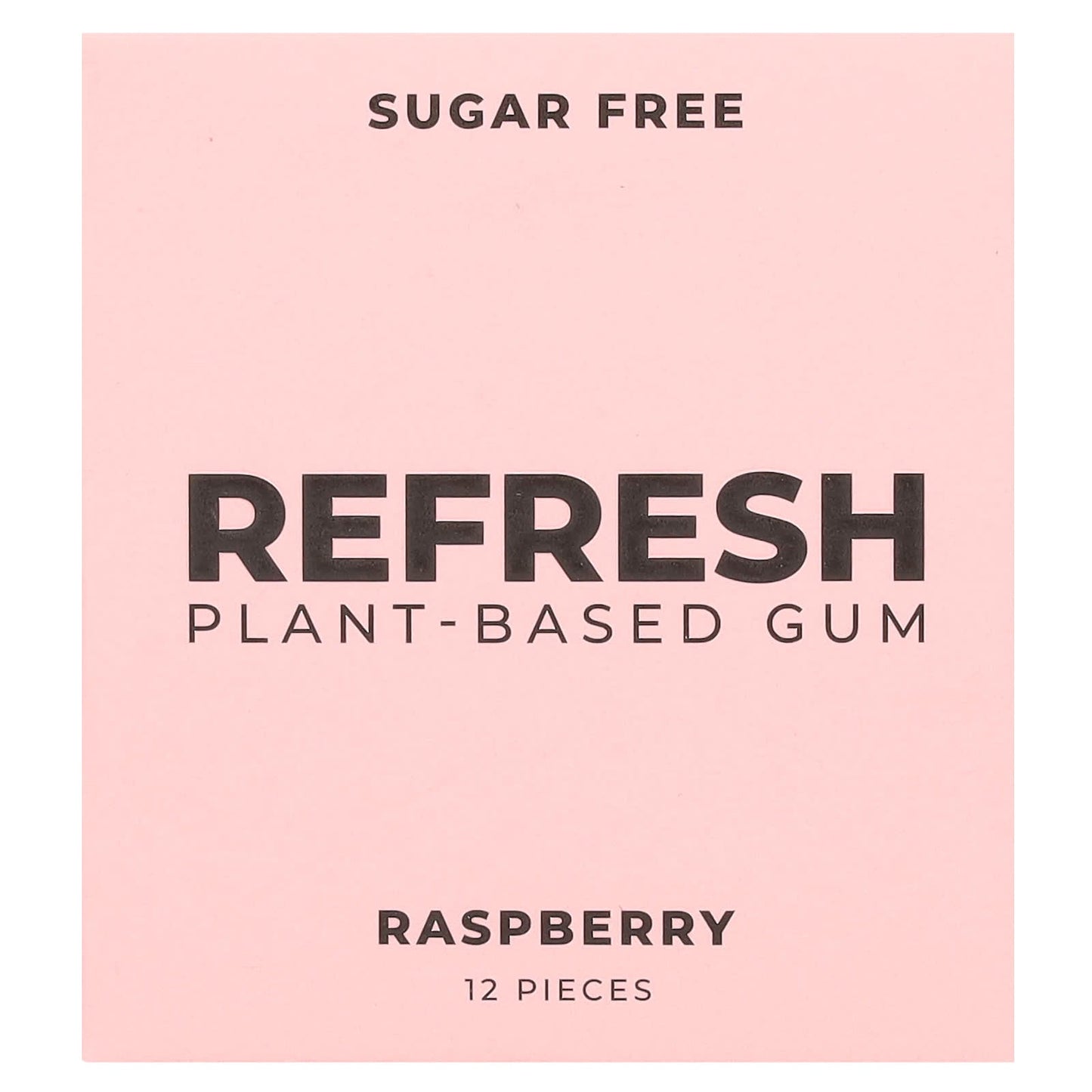 Refresh Gum, Plant-Based Gum, Raspberry, 12 Pieces - Image 1
