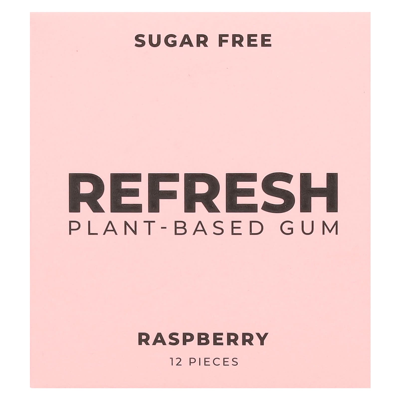 Refresh Gum, Plant-Based Gum, Raspberry, 12 Pieces - Image 1