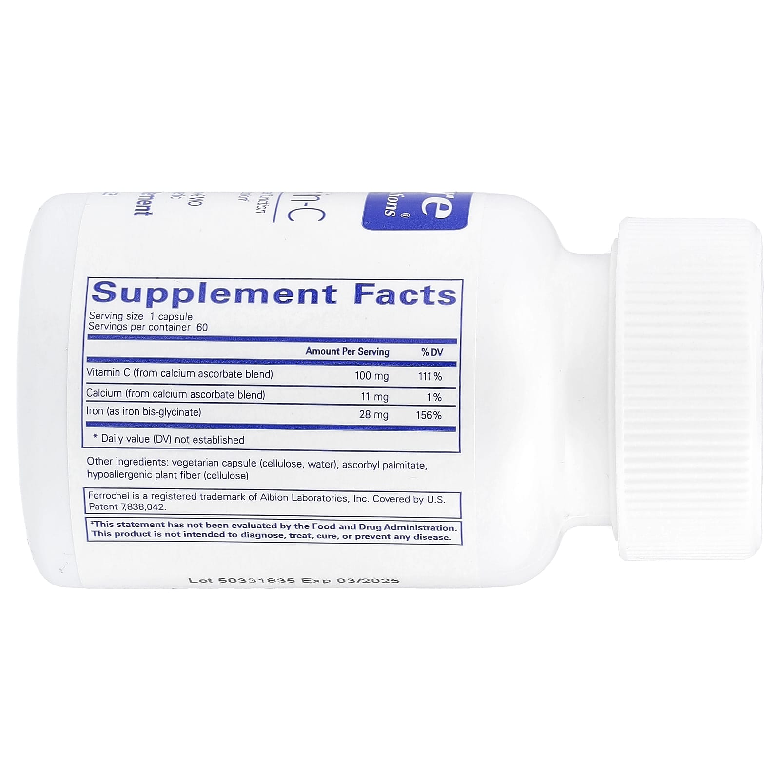 Pure Encapsulations, OptiFerin-C, 60 Capsules - Image 2