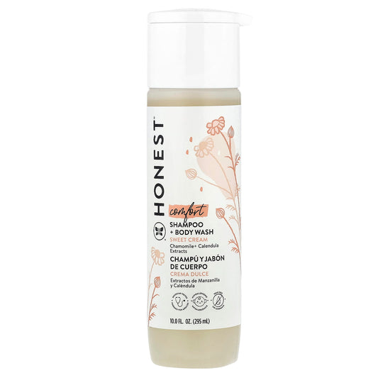 The Honest Company, Comfort, Shampoo + Body Wash, Sweet Cream, 10 fl oz (295 ml) - Image 1