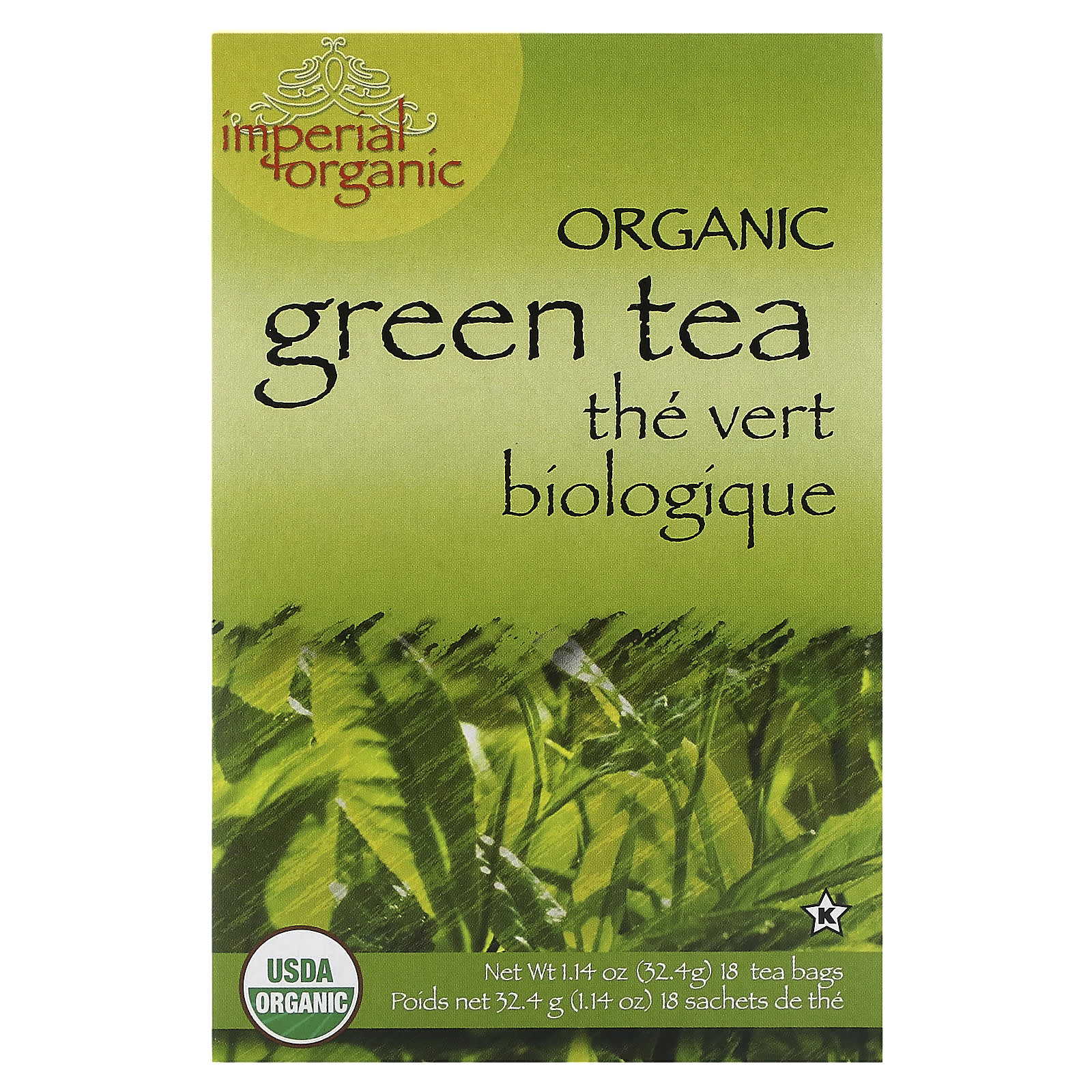 Uncle Lee's Tea, Imperial Organic, Organic Green Tea, 18 Tea Bags, 1.14 oz (32.4 g) - Image 1